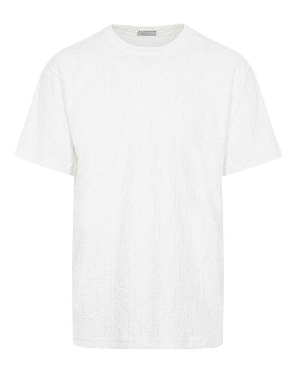 Dior Allover Logo Crewneck T-shirt in White for Men | Lyst