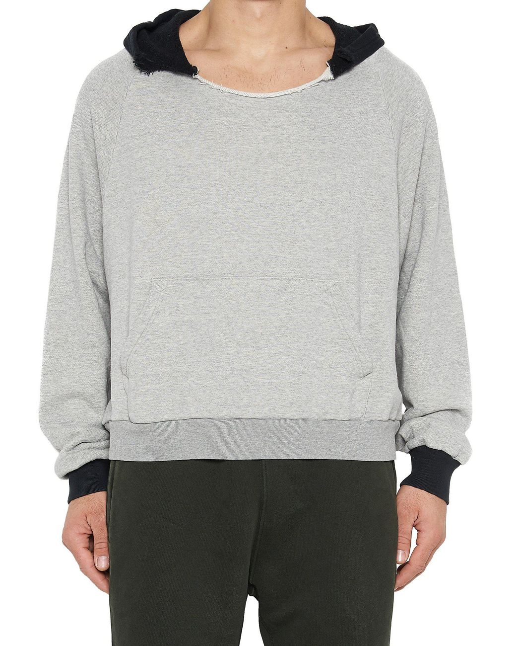 Yeezy Ripped Hoodie in Gray for Men | Lyst
