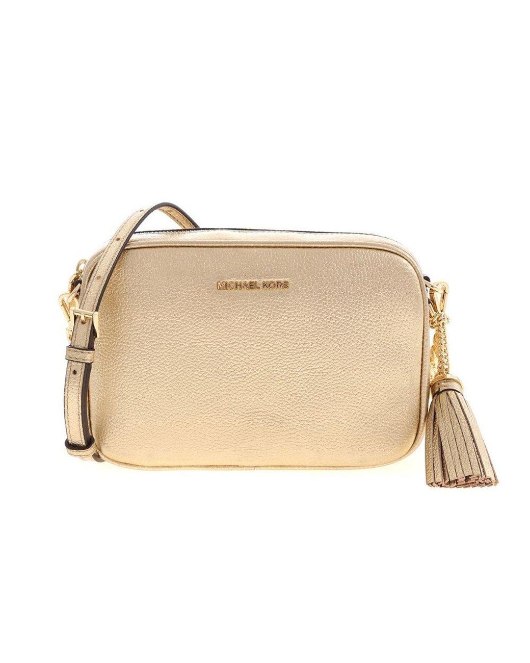 MICHAEL Michael Kors Ginny Logo Plaque Crossbody Bag in Metallic Lyst