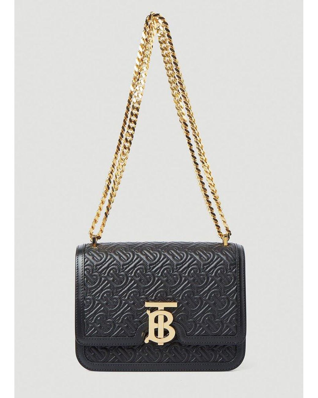 Burberry Tb Monogram Quilted Small Shoulder Bag in Black Lyst