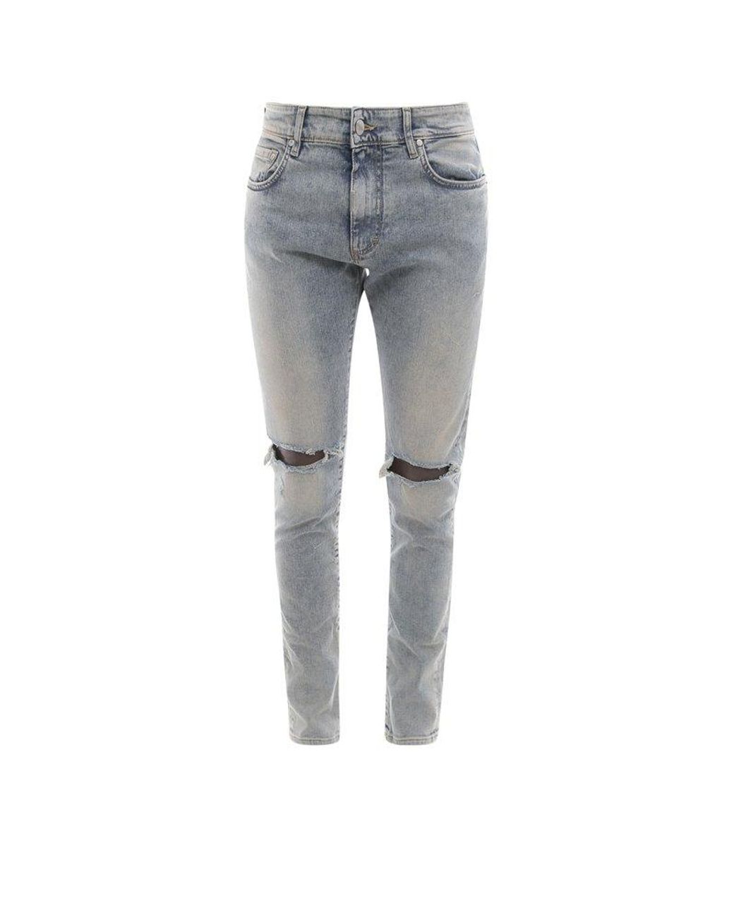 Represent Destroyer Distressed Slim Cut Jeans in Gray for Men | Lyst