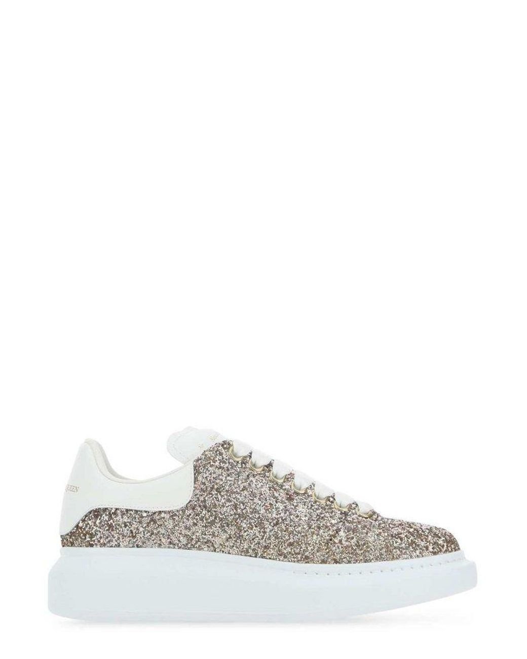 Alexander McQueen Oversized Glitter Sneakers in White Lyst