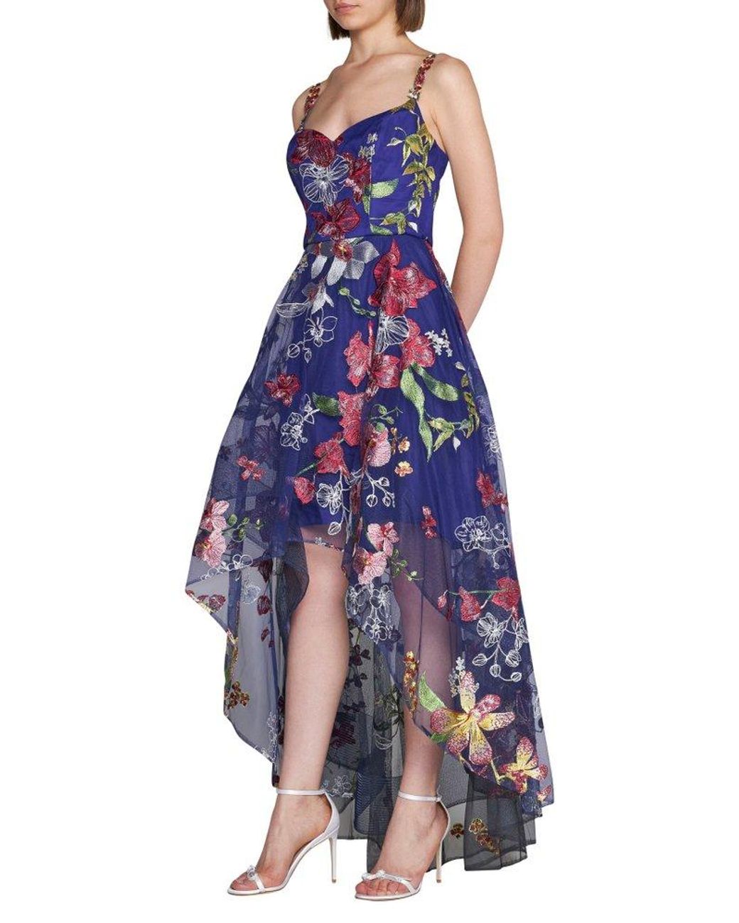 Marchesa notte Floral Embroidered Tulle 