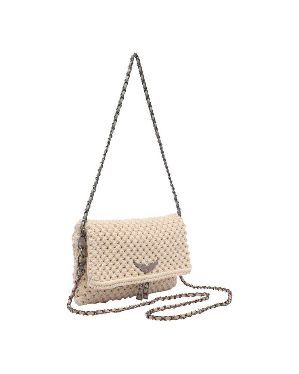 Zadig & Voltaire Rock Macramé Clutch Bag in Natural | Lyst