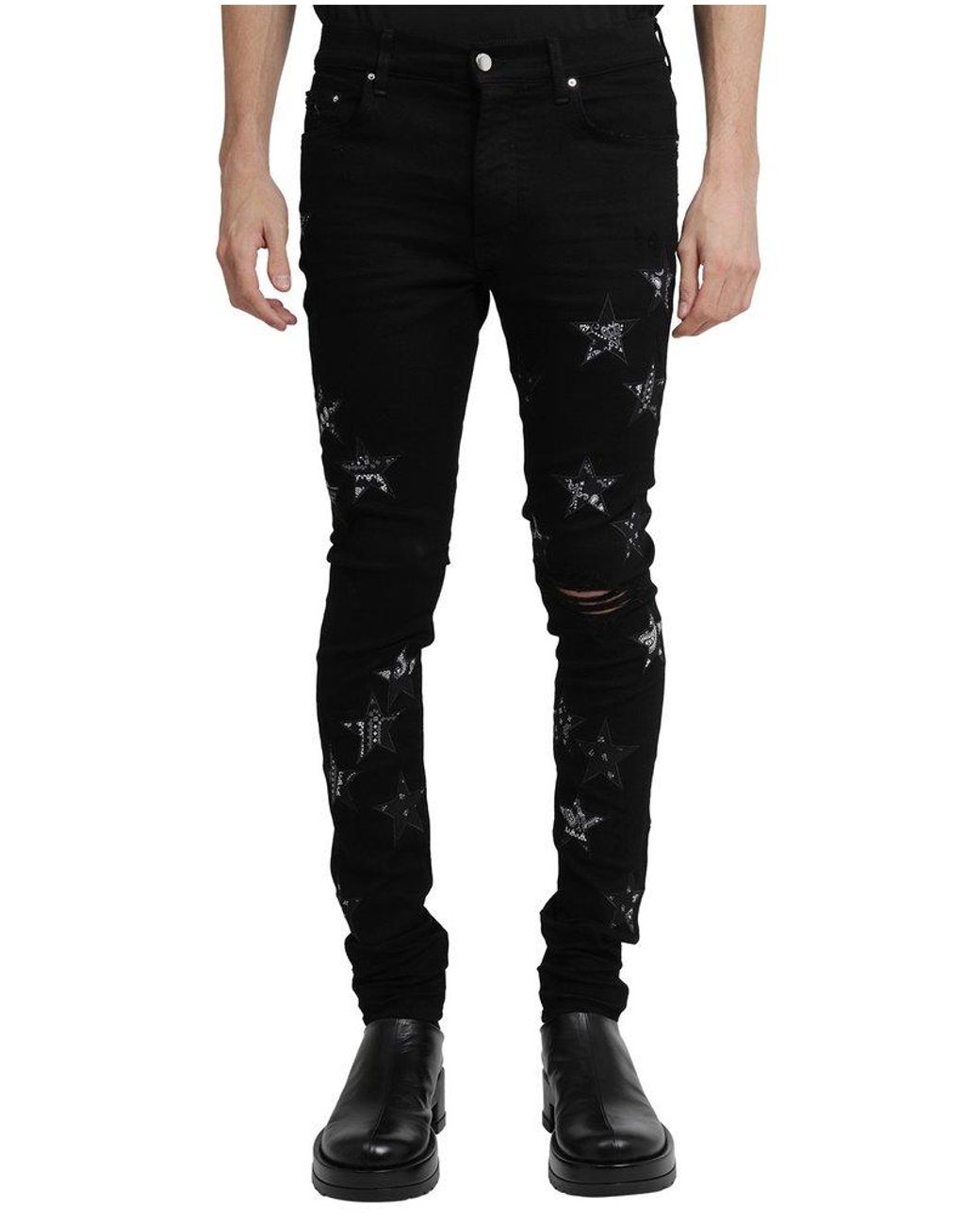Amiri Denim Bandana Star Jeans in Black for Men Lyst Canada