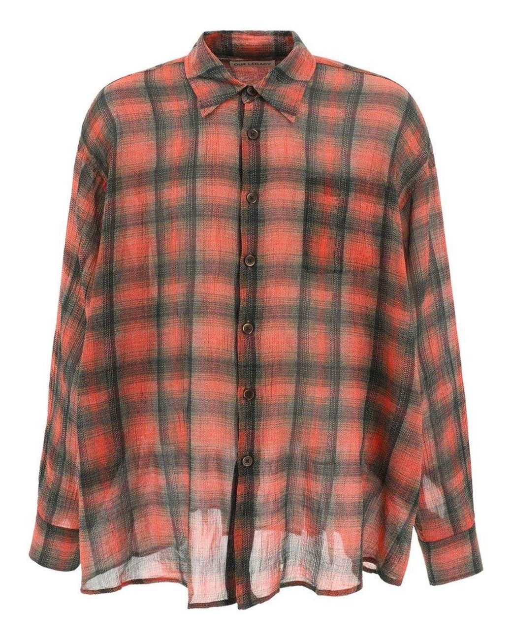 Our Legacy Borrowed Big Lumbercheck Printed Shirt in Brown for Men