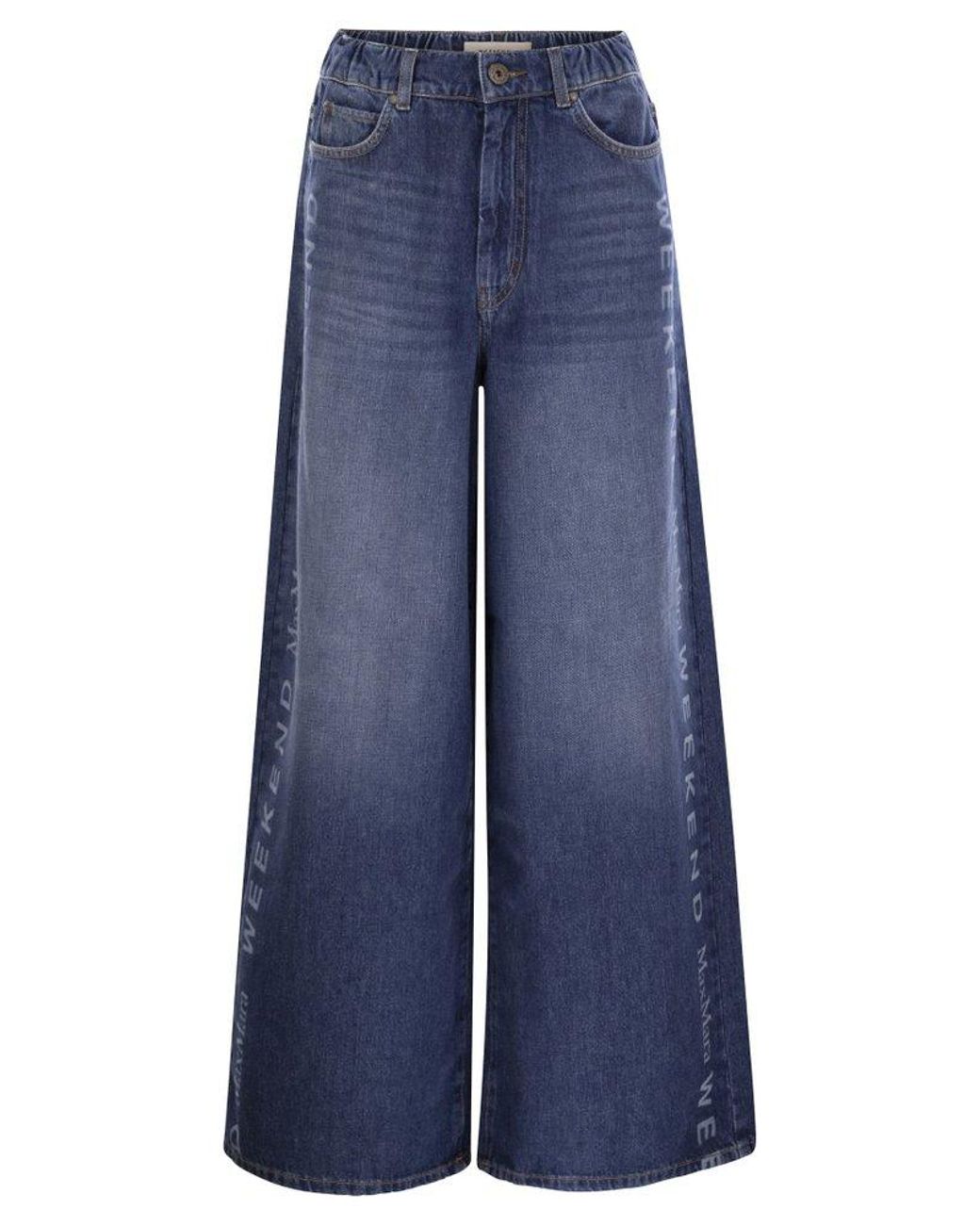 ★完売必至★WEEKENDMAXMARA☆ロゴプリントワイドデニム LISOTTE Wide denim jeans with logo, navy | 