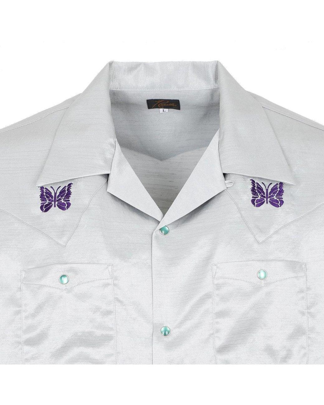 Needles Ss Cowboy Oneup Shirt in Blue for Men | Lyst
