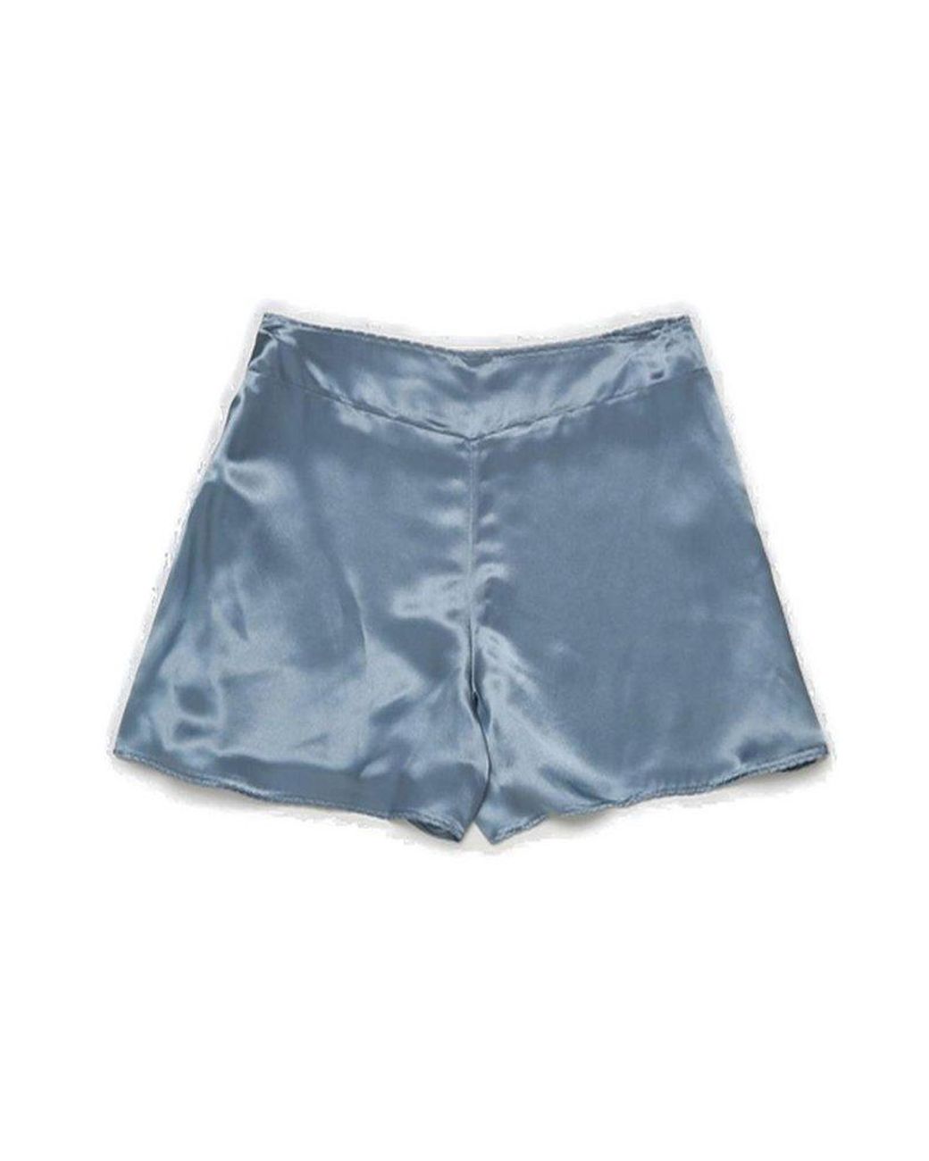 ショーツ Miu Miu Embroidered Silk Shorts Miu Miu Embroidered silk shorts with stripes | The Fashion