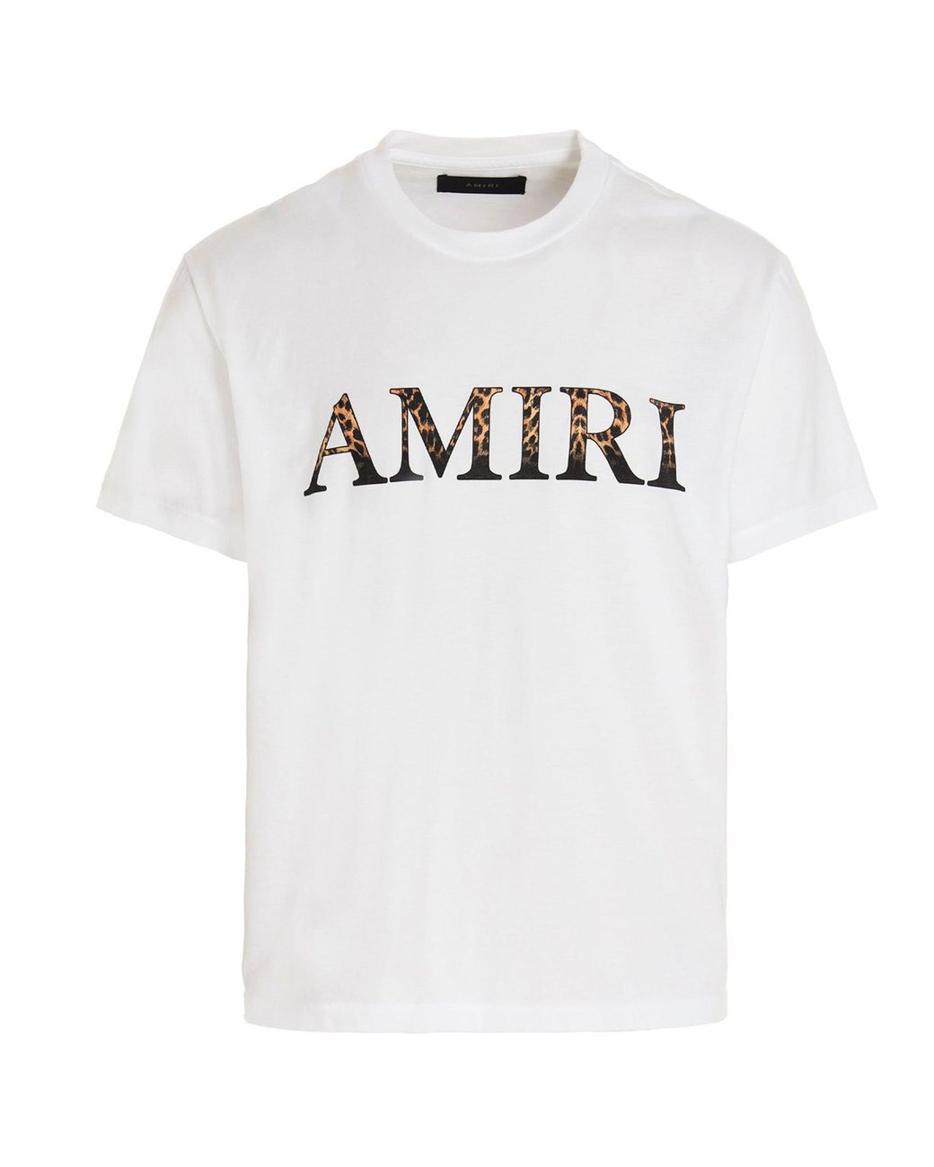 Amiri Logo Animal Print Crewneck T-shirt in White for Men | Lyst