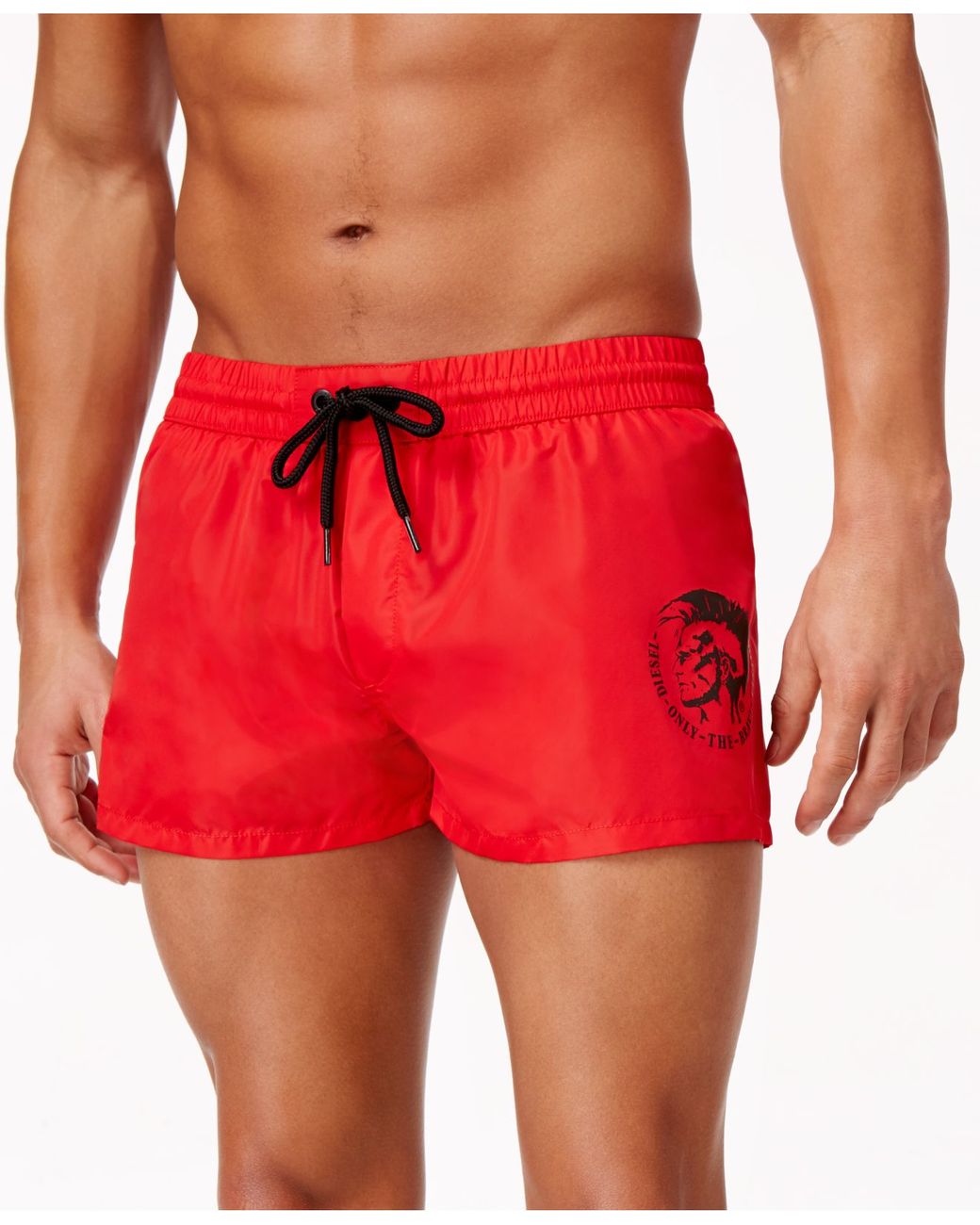 DIESEL Men's Logo Swim Shorts in Red for Men | Lyst