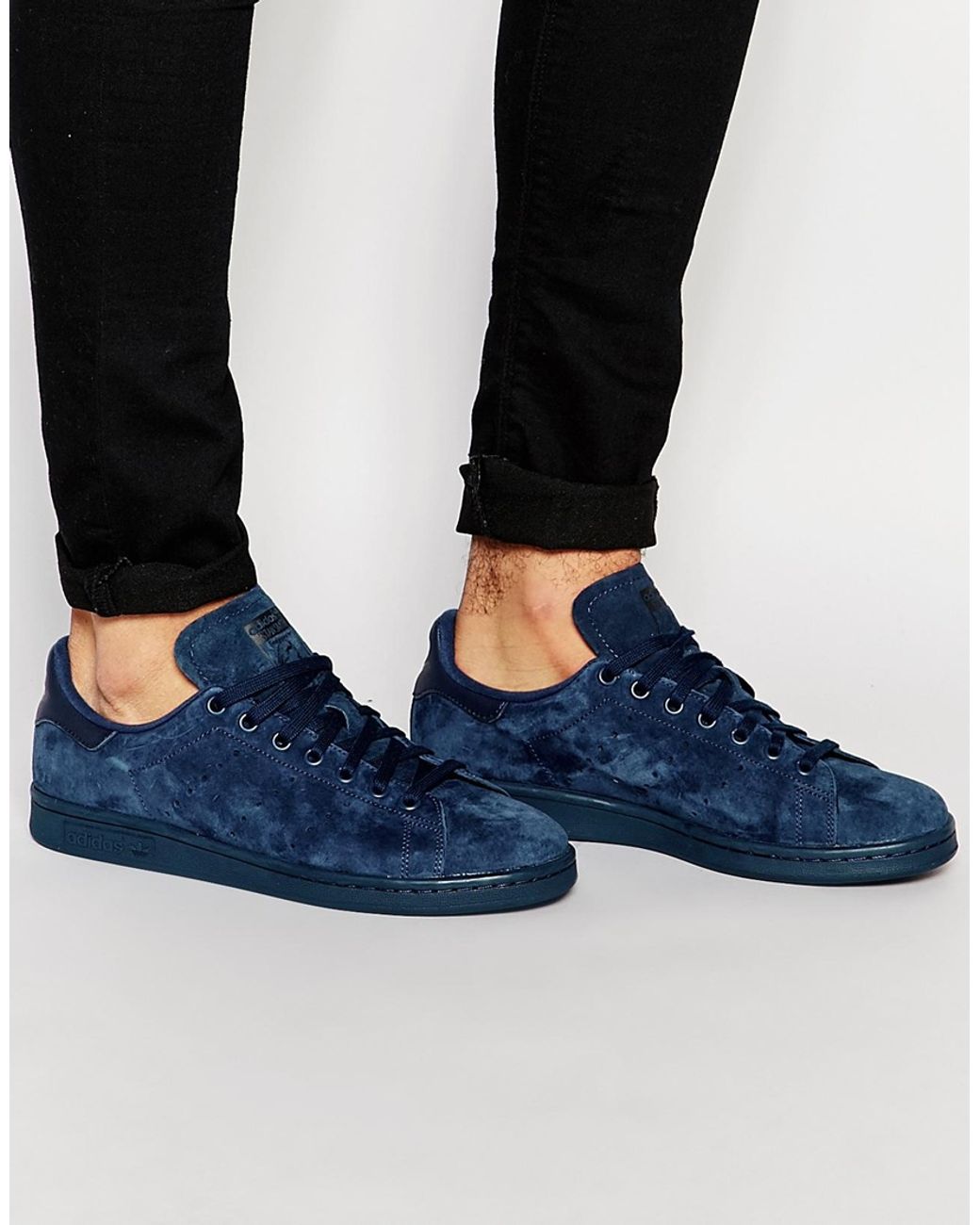 adidas Originals Stan Smith Suede Trainers in Blue for Men