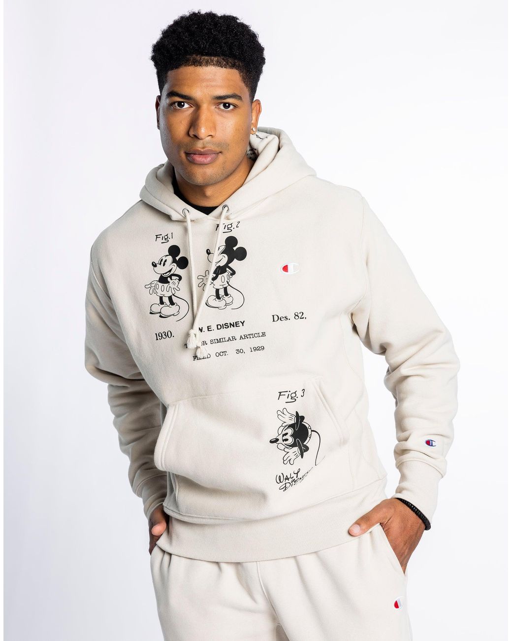 Champion Disney's Mickey u0026 Friends Reverse Weave Hoodie in White for Men |  Lyst