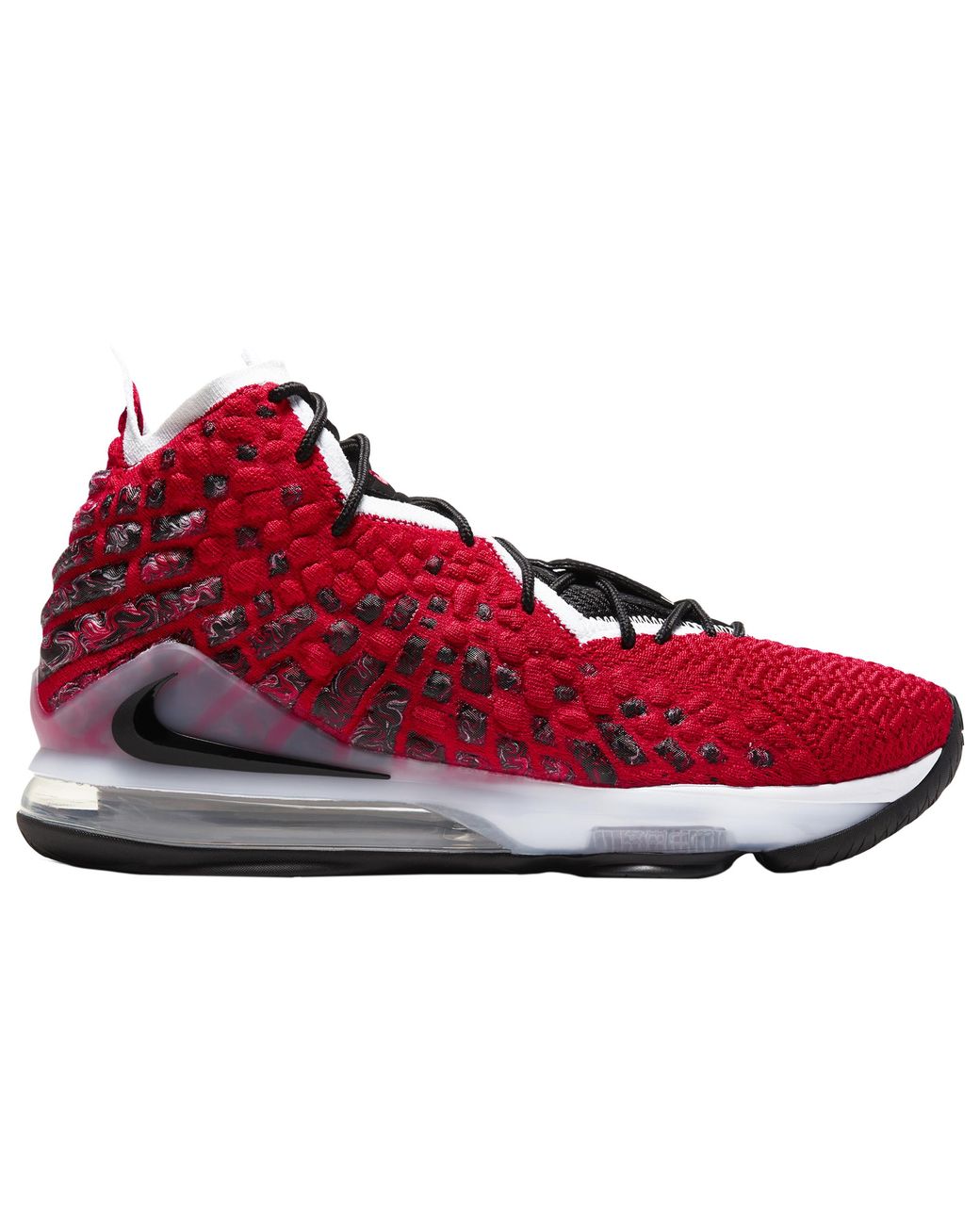 Nike Rubber Lebron 17 Basketball Shoes in University Red/White/Black ...