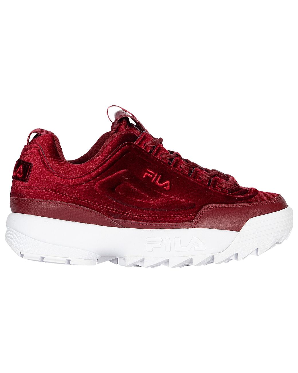 Fila Disruptor Velvet Training Shoes in Maroon (Red) | Lyst