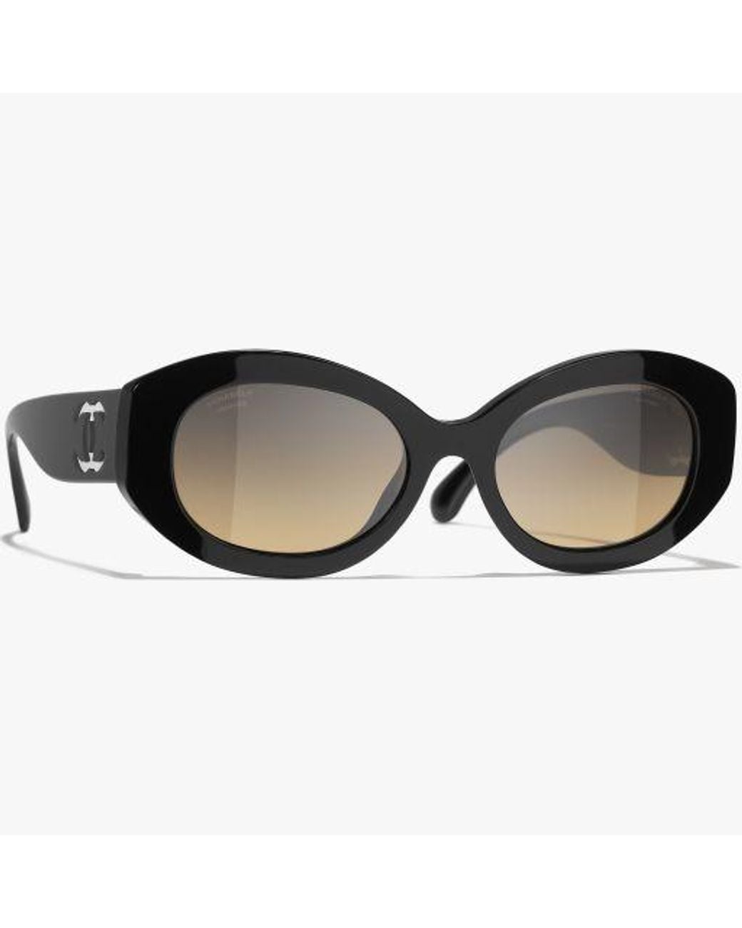 Chanel Black Oval Sunglasses