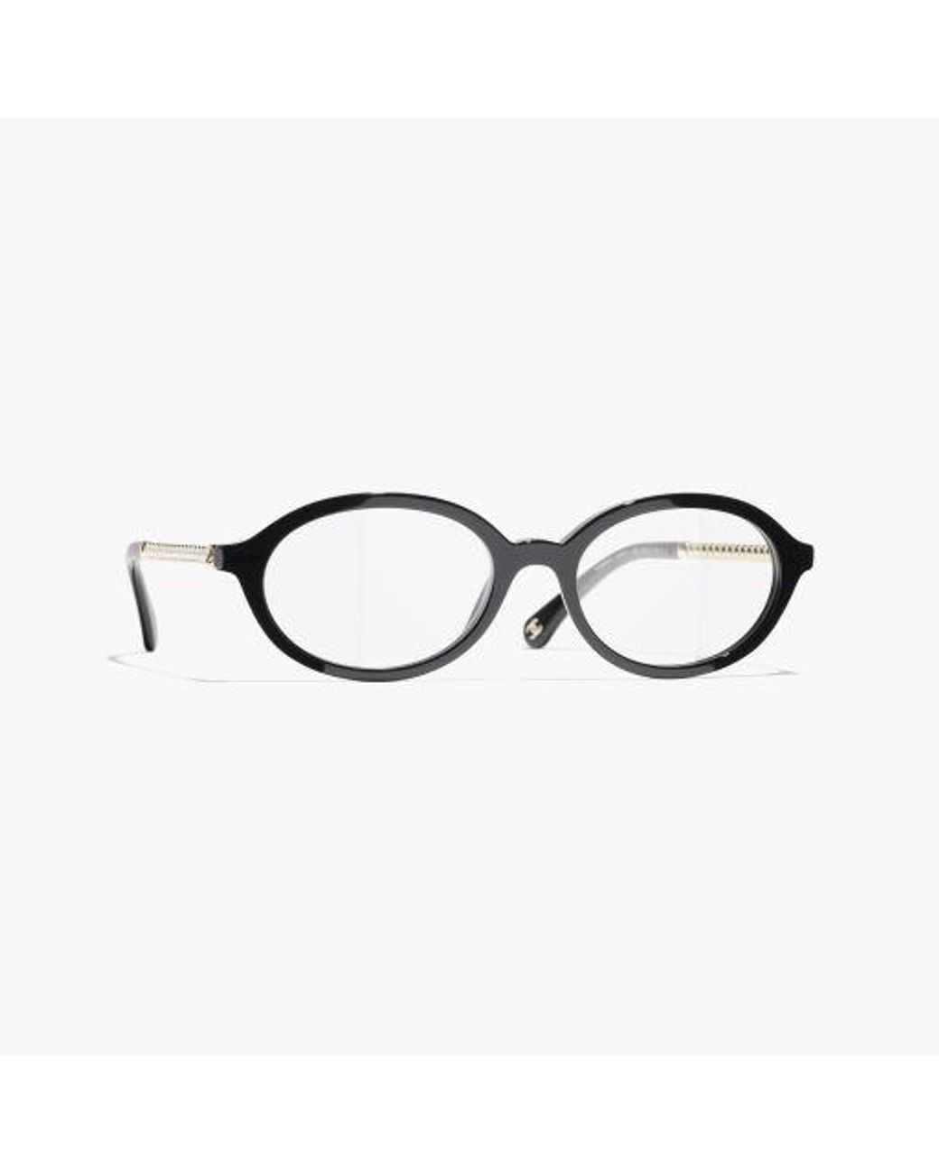 Chanel Black Oval Eyeglasses