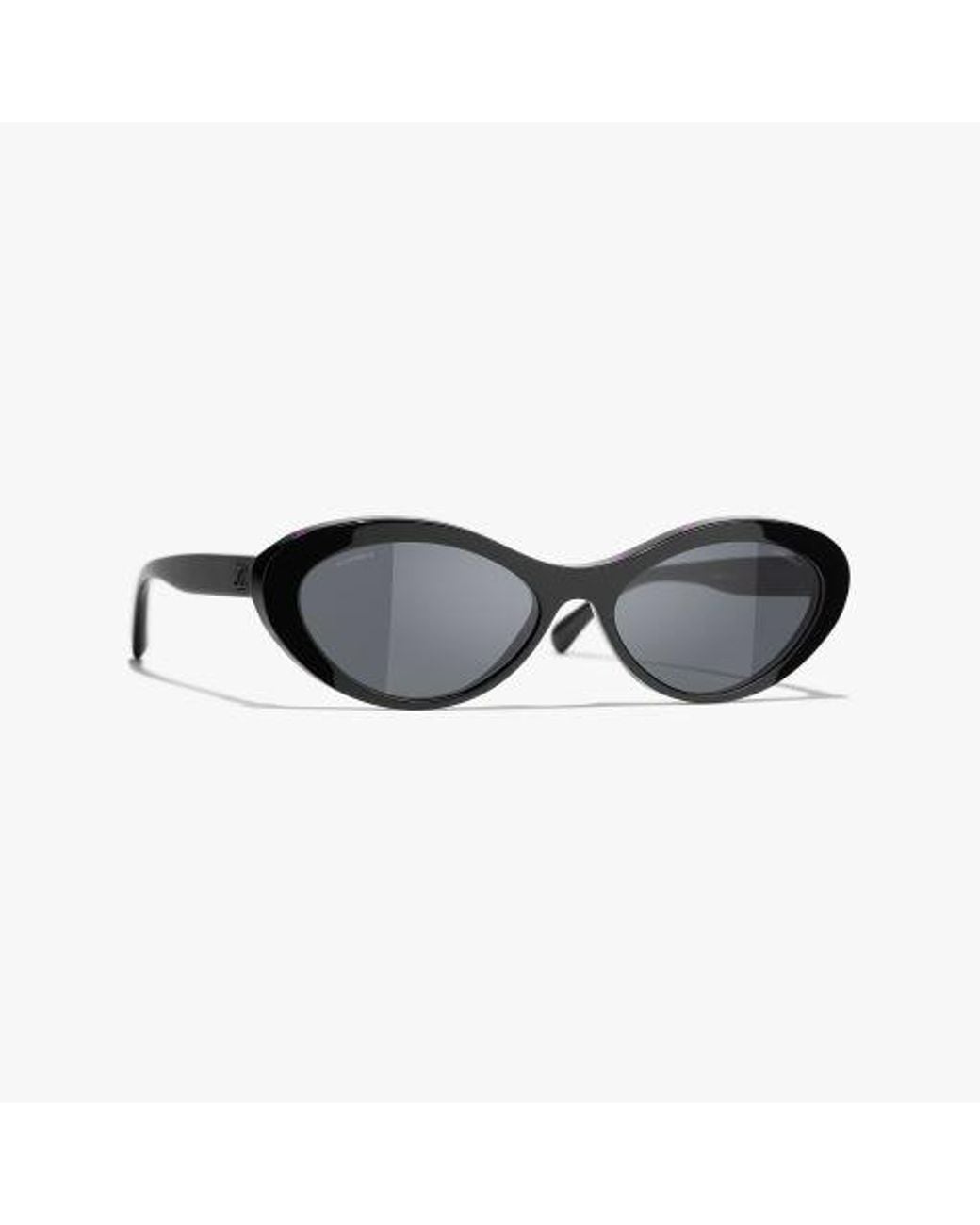 Chanel Black Oval Sunglasses