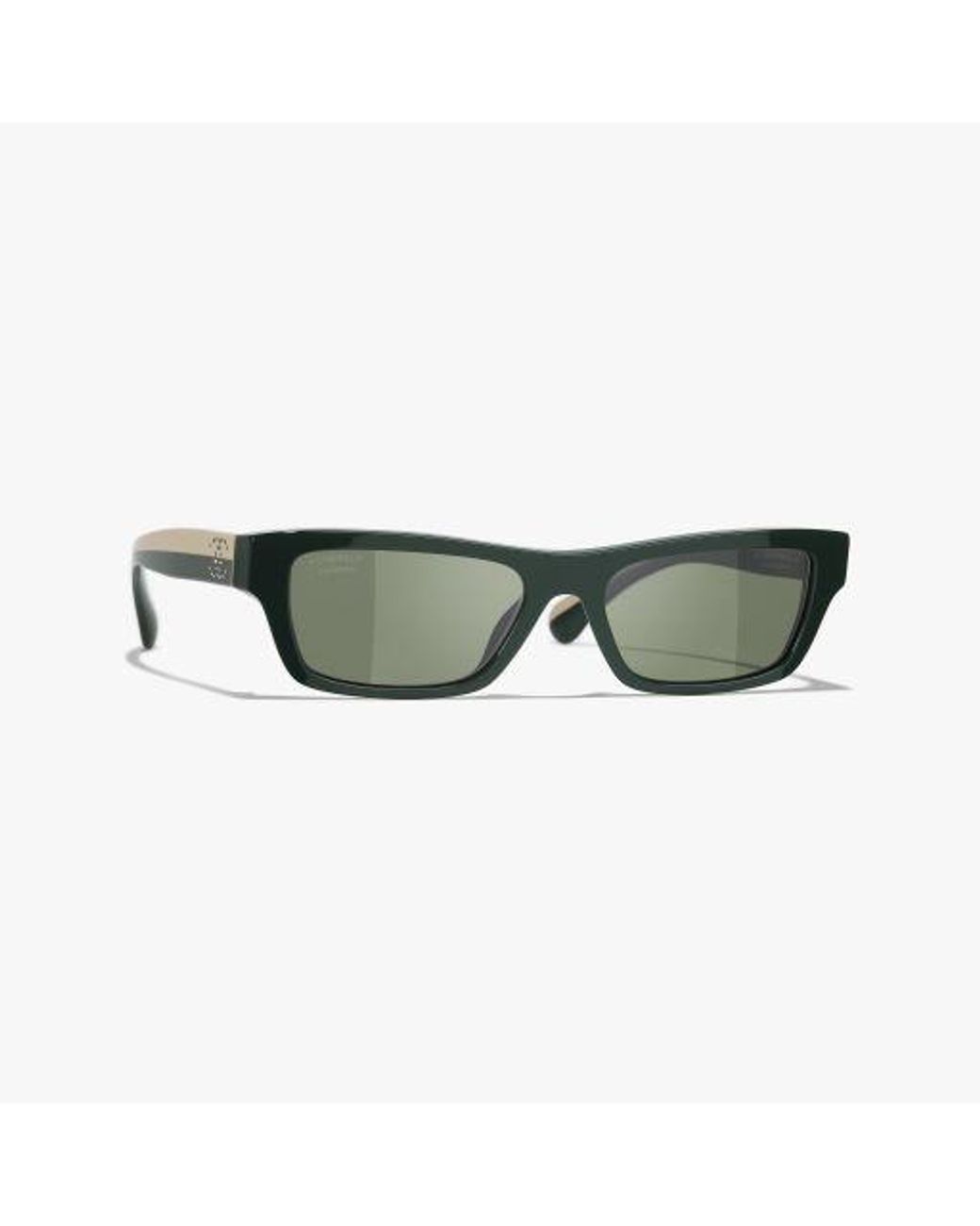 Chanel Green Rectangle Sunglasses