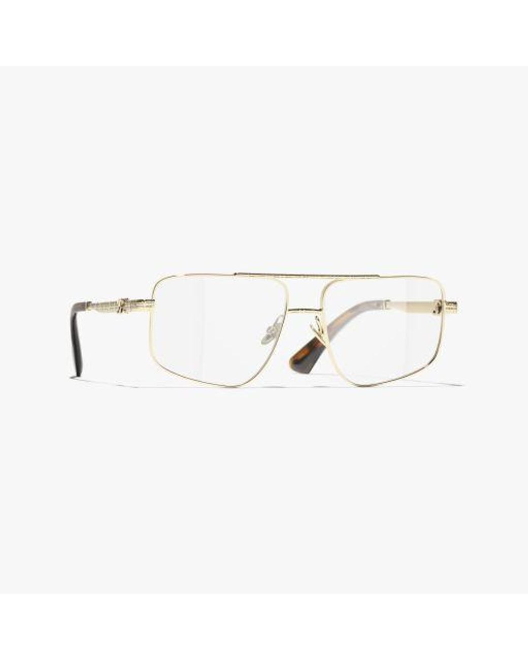 Chanel White Pilot Eyeglasses