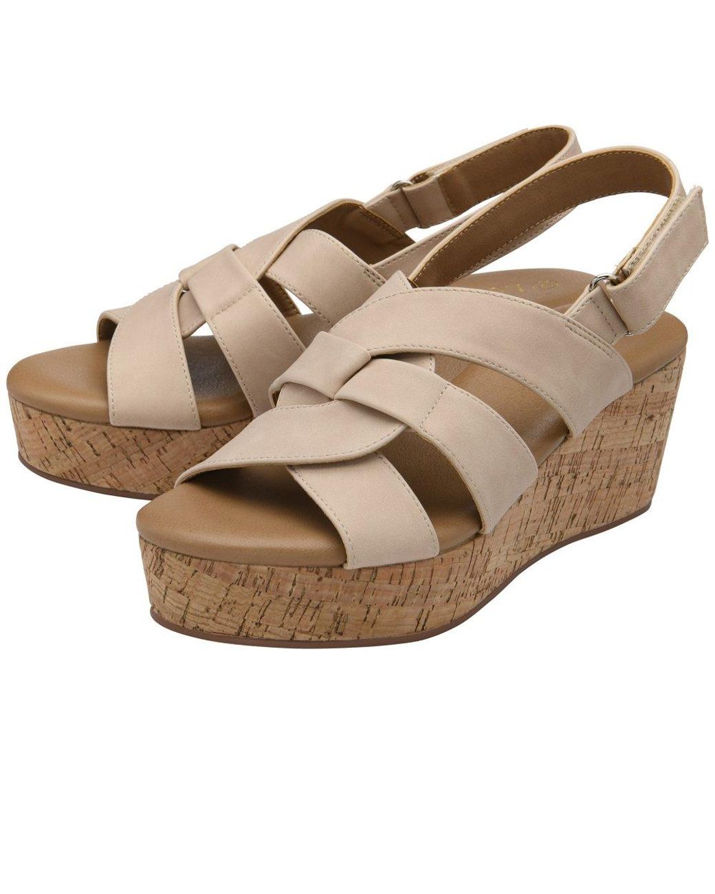 Lotus Metallic Thora Wedge Sandals