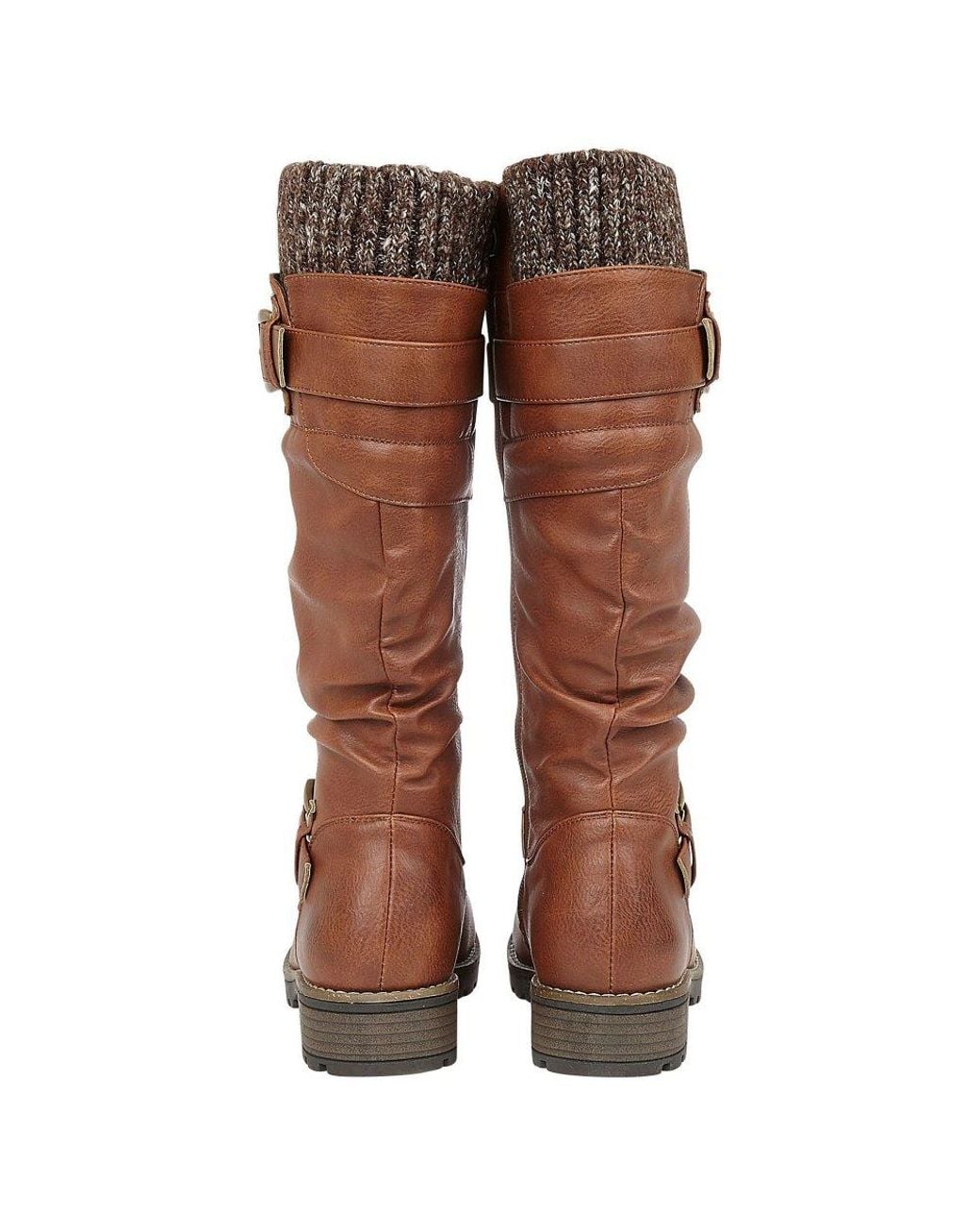 Lotus Brown Juniper Knee High Slouch Boots
