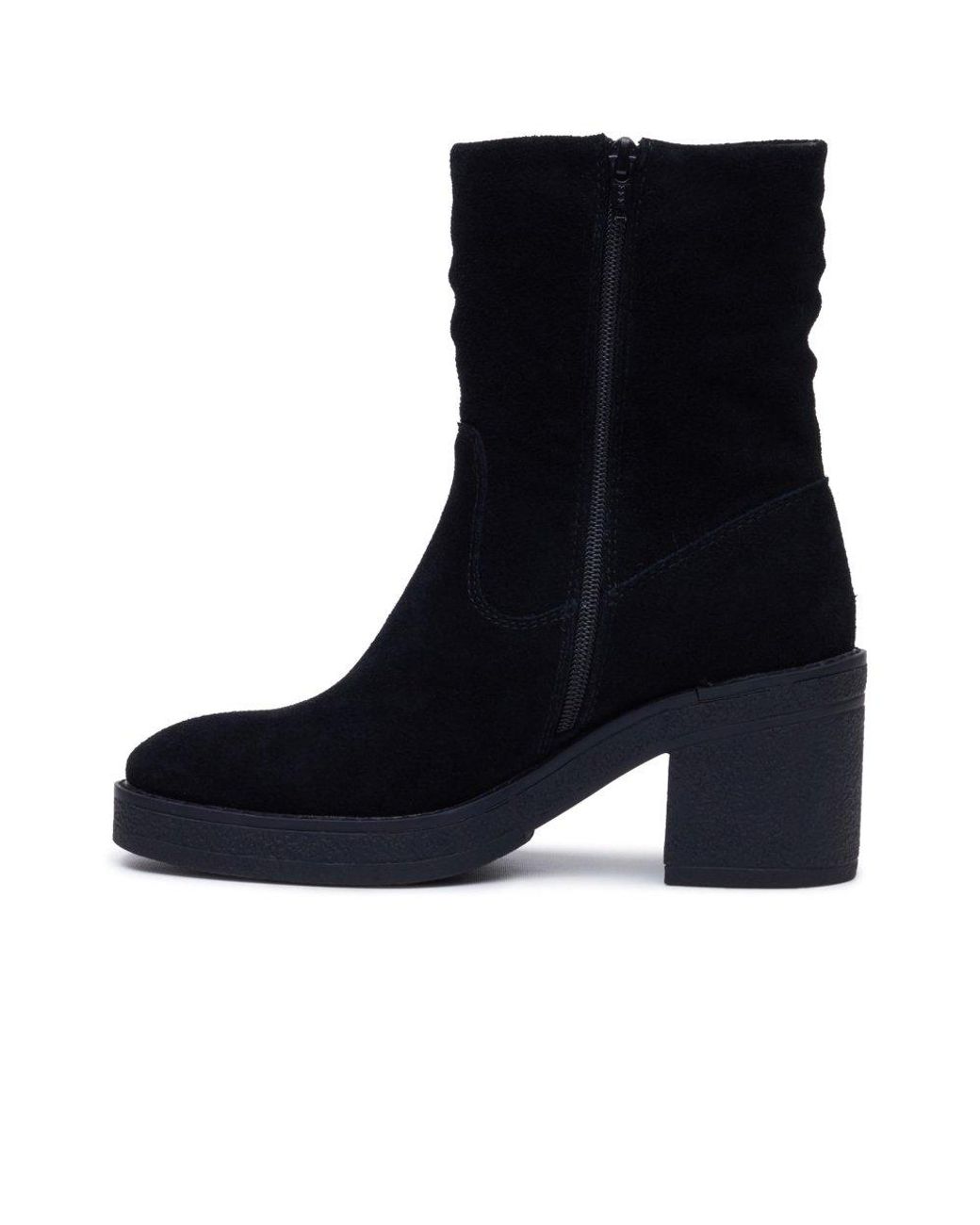 Hush Puppies Black Flora Ruched Ankle Boots
