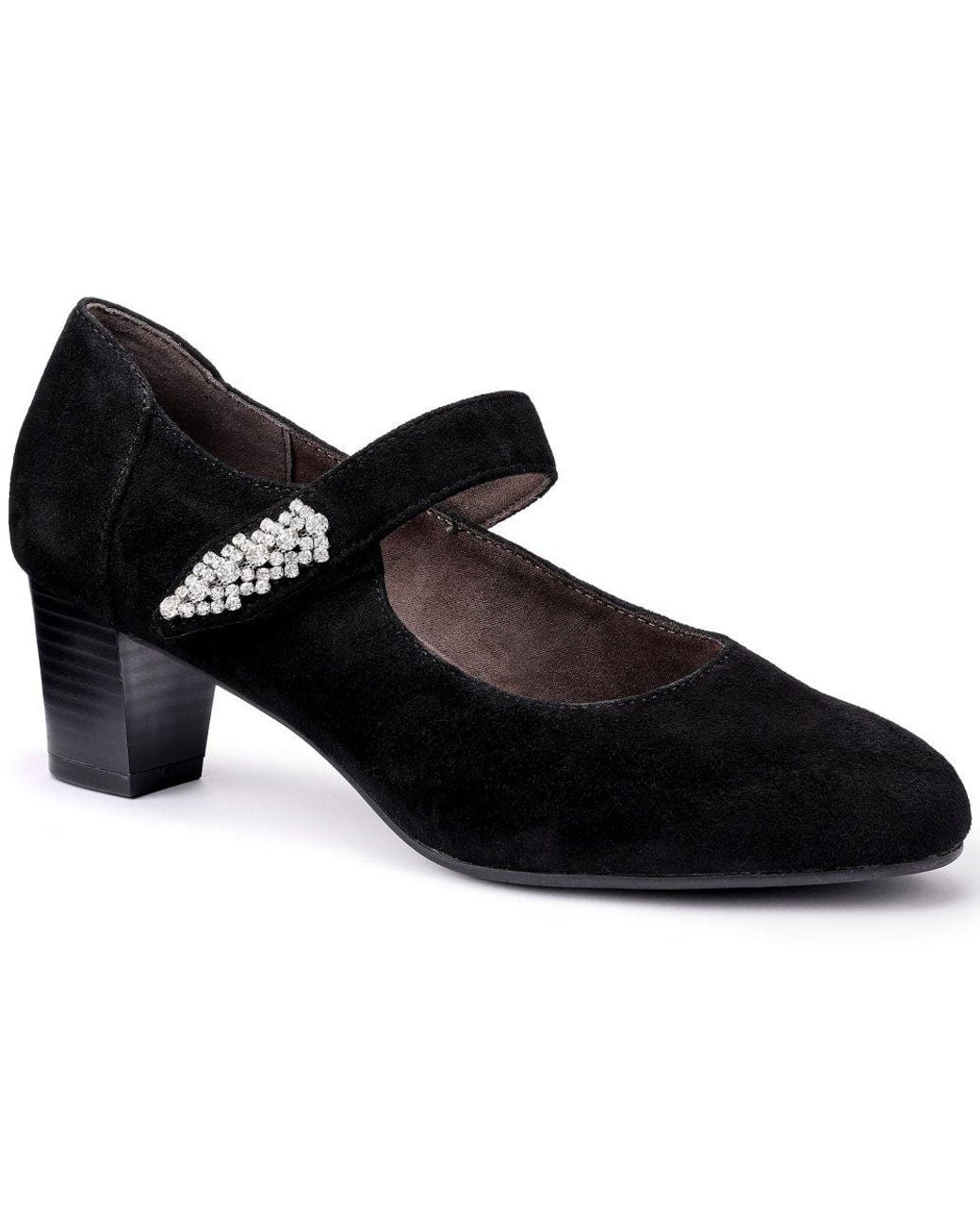 Hotter Black Duet Wide Fit Mary Jane Shoes