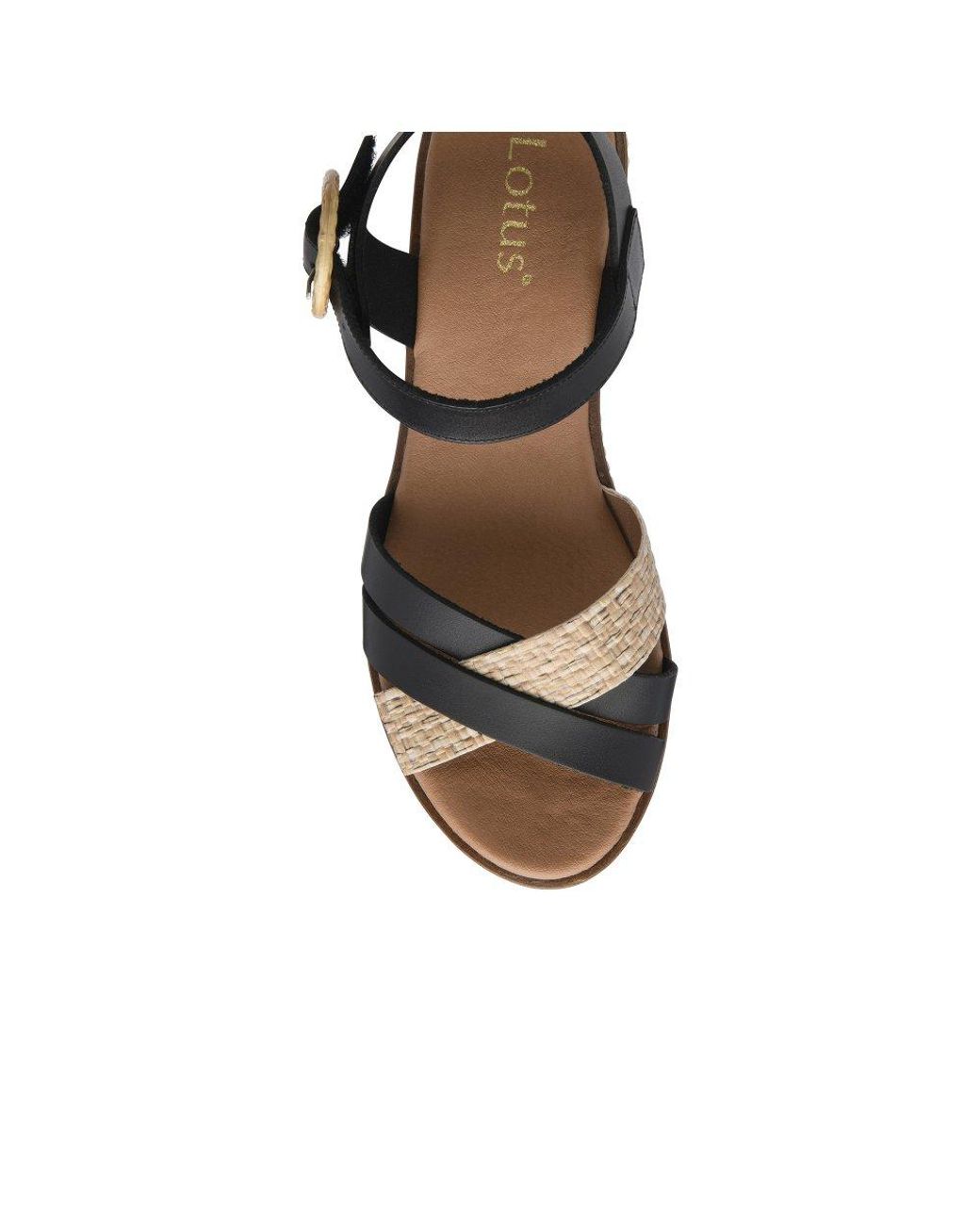Lotus Metallic Amalia Wedge Sandals
