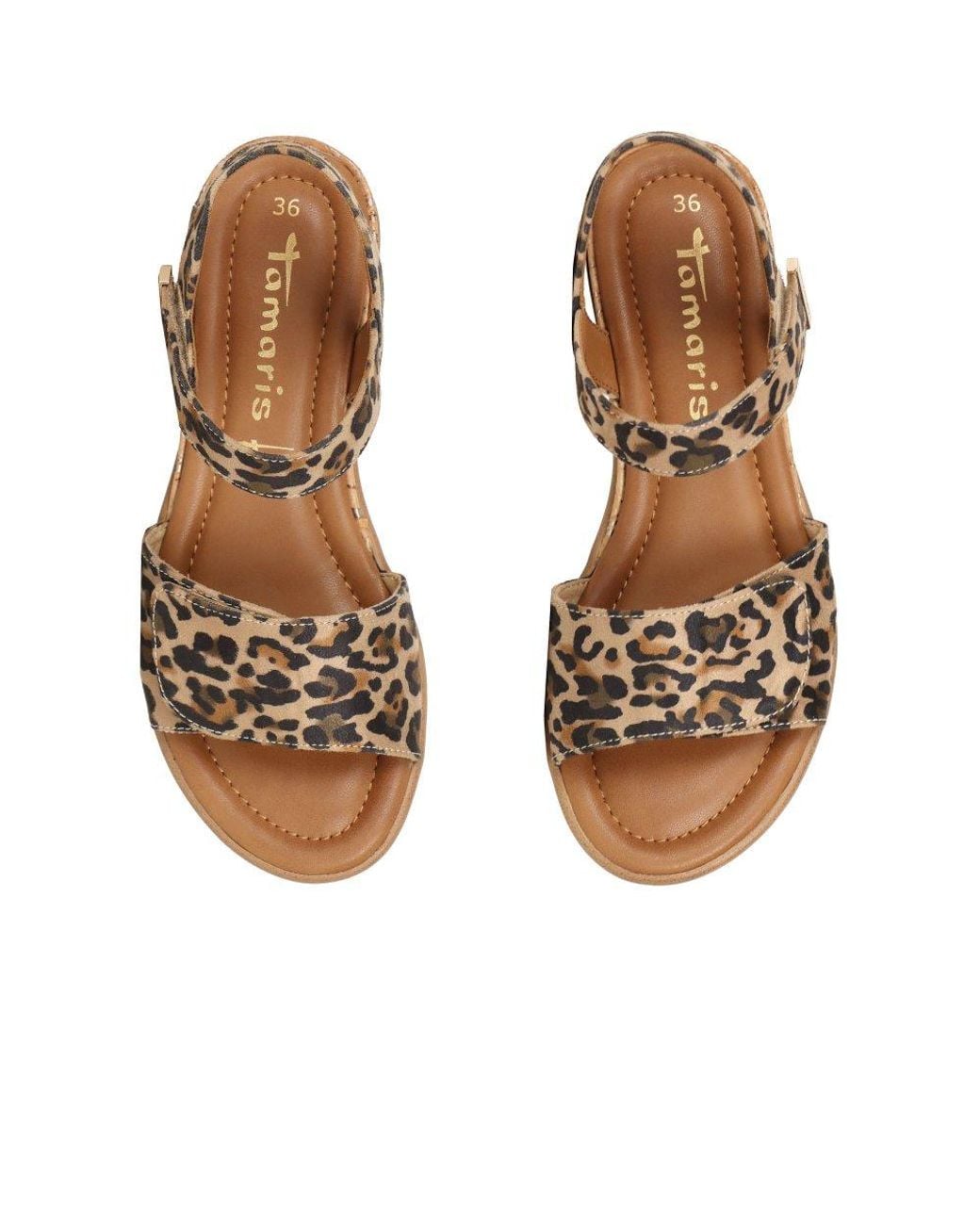 Tamaris Brown Iris Low Wedge Sandals