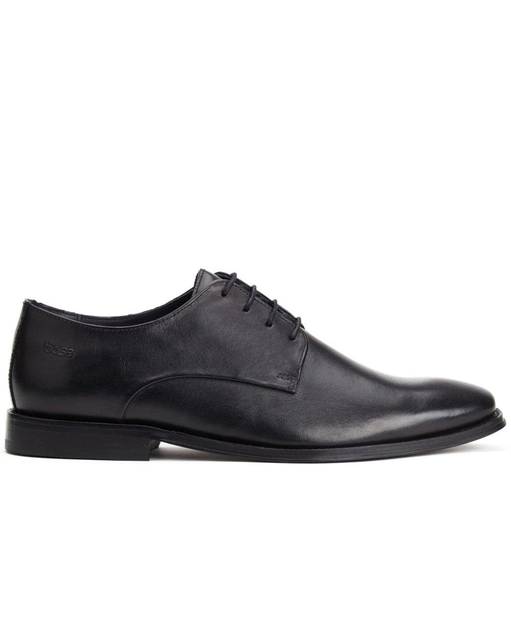 Base London Black Marley Plain Toe Derby Shoes for men