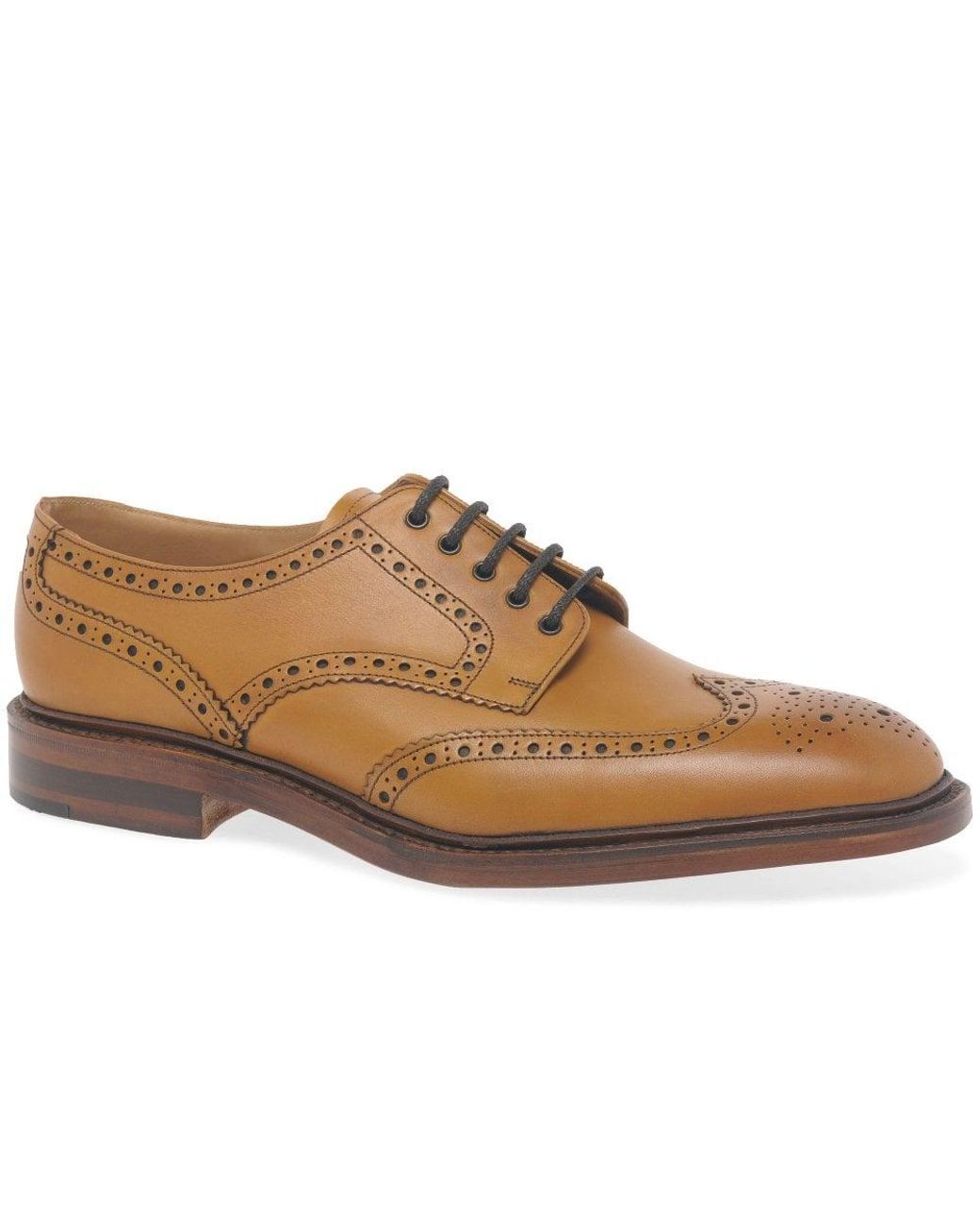 Loake Brown Chester Leather Brogue Shoes for men