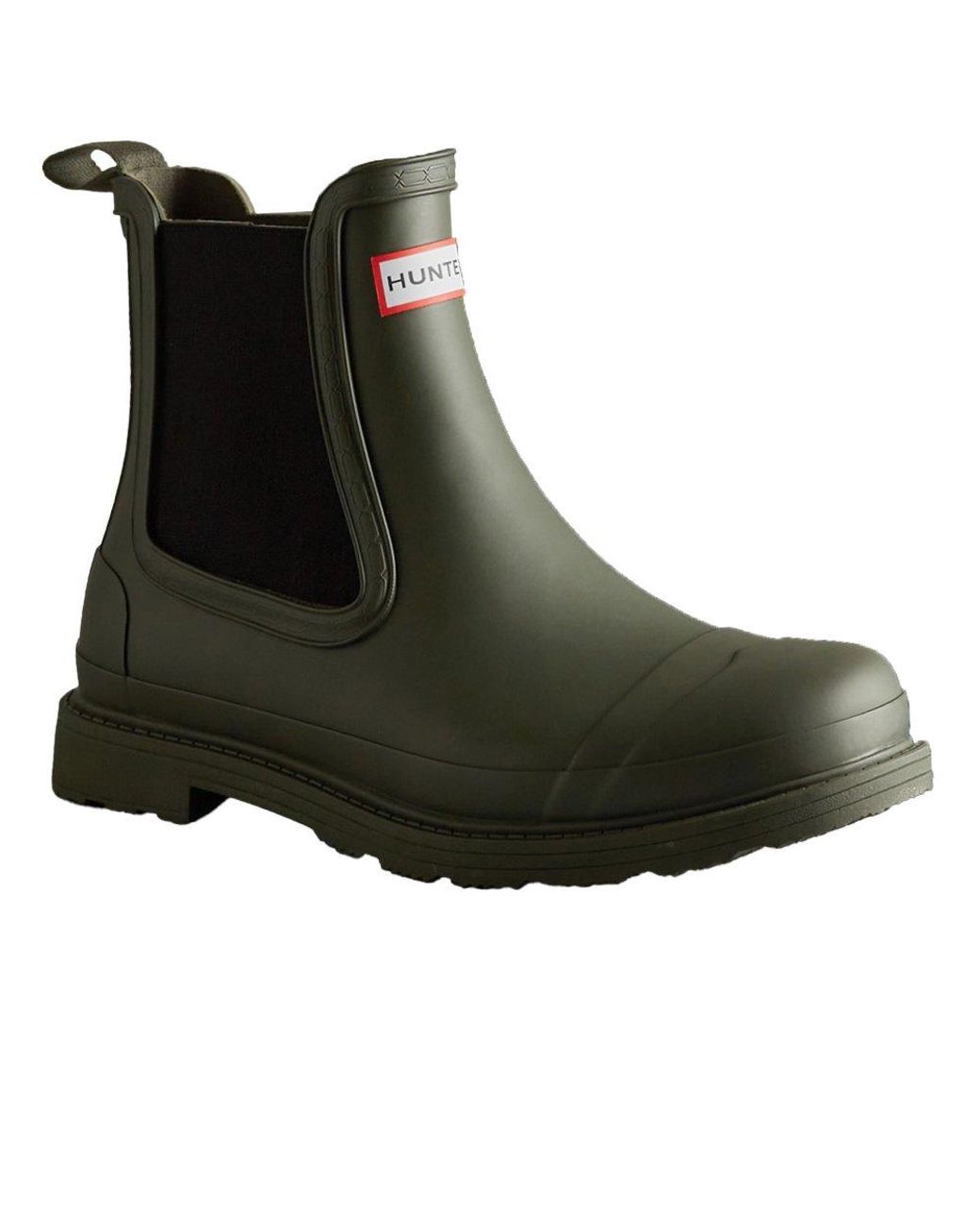 Hunter Black Commando Chelsea Wellingtons for men