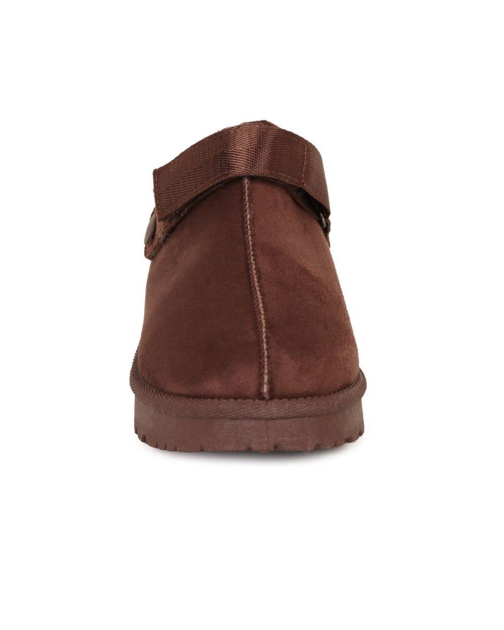 Lunar (GRS) Brown Odessa Lined Mule Slippers Colour: Dk
