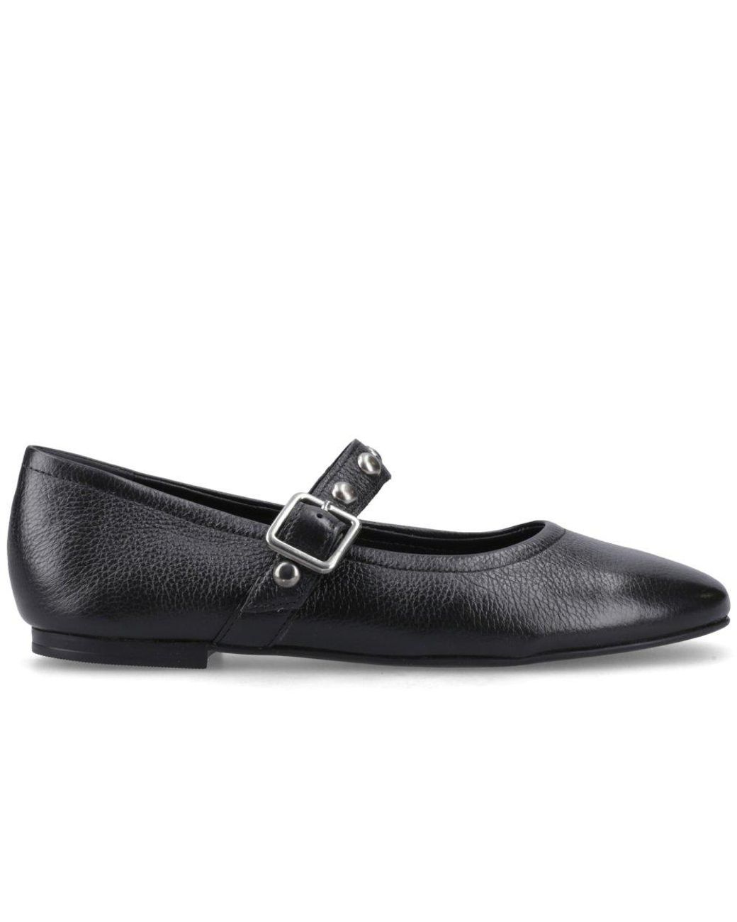 Hush Puppies Black Charlene Stud Ballerinas