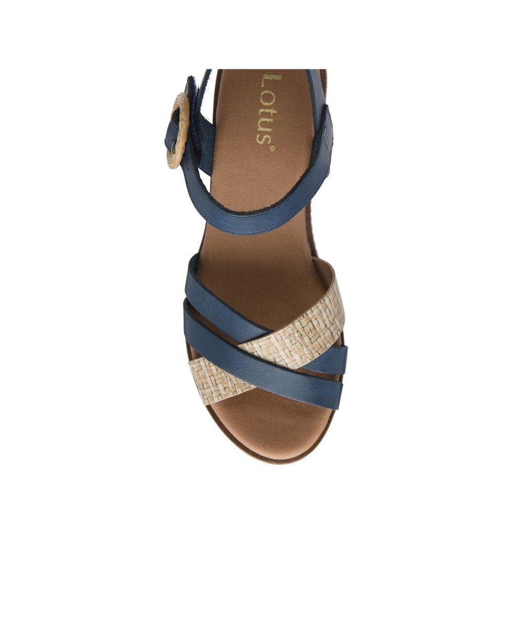 Lotus Blue Amalia Wedge Sandals