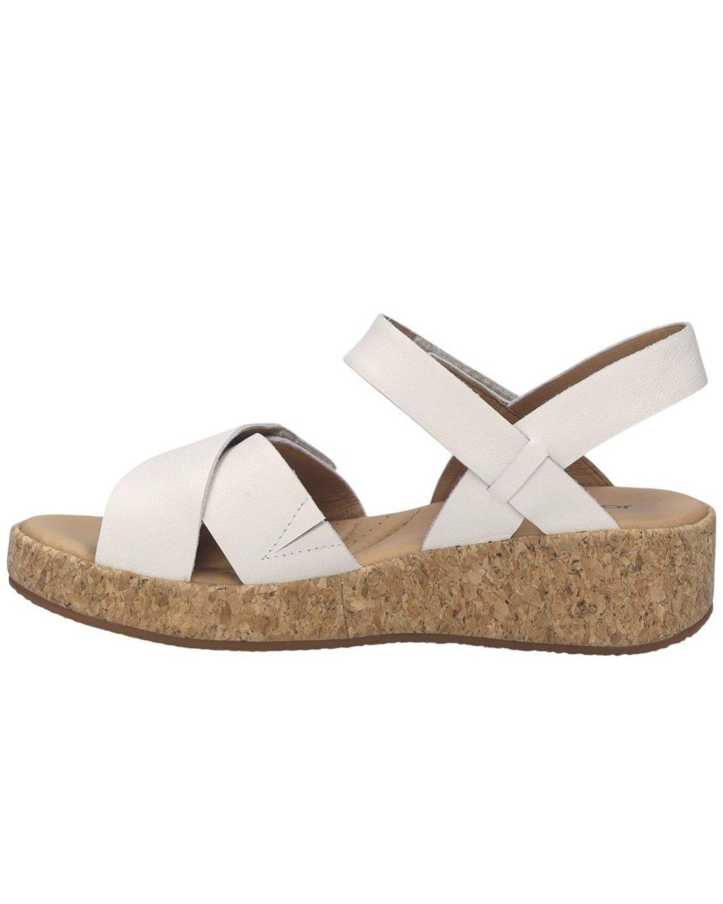 Josef Seibel Metallic Evita 03 Wedge Sandals (Weiss)
