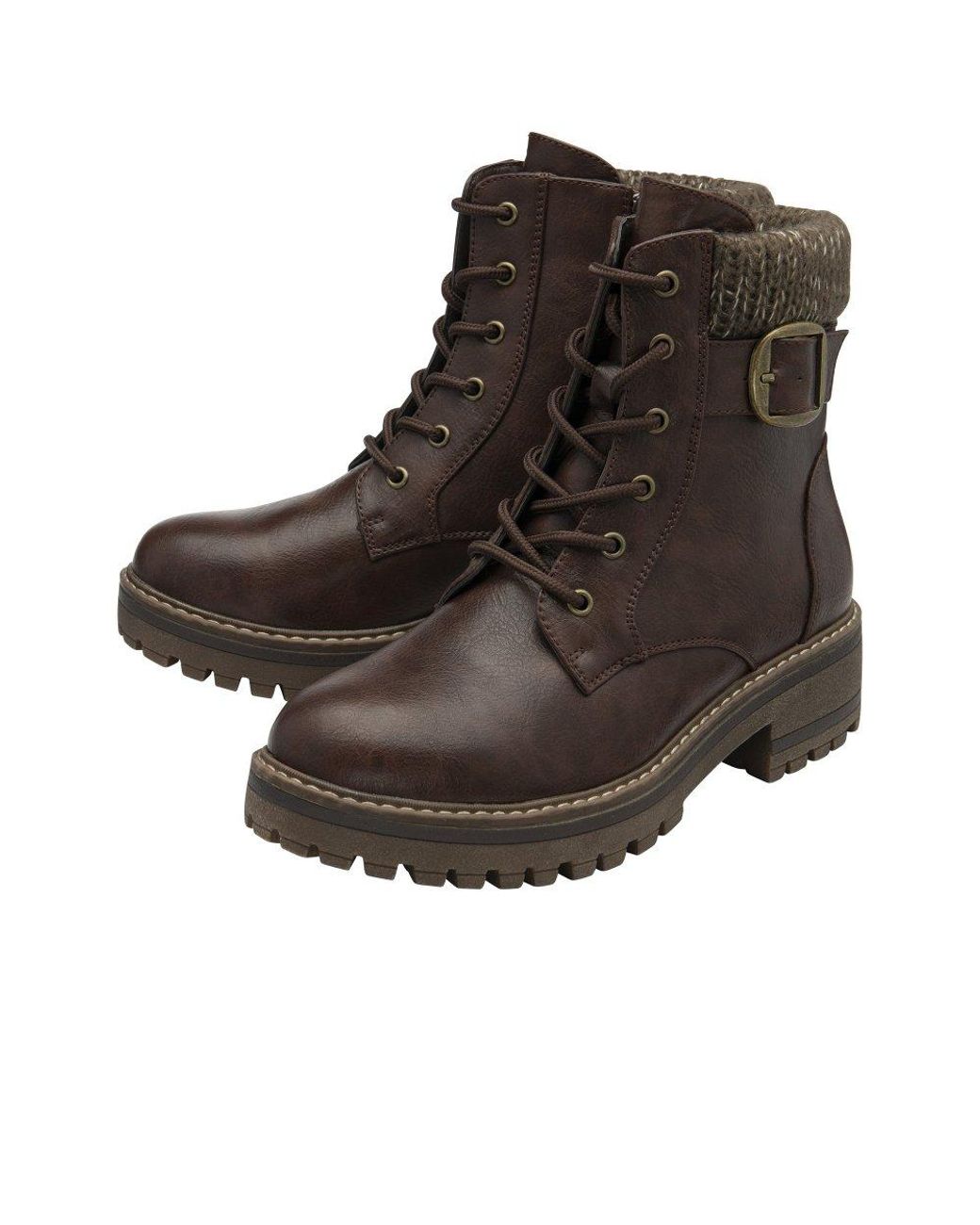 Lotus Brown Gretal Ankle Boots