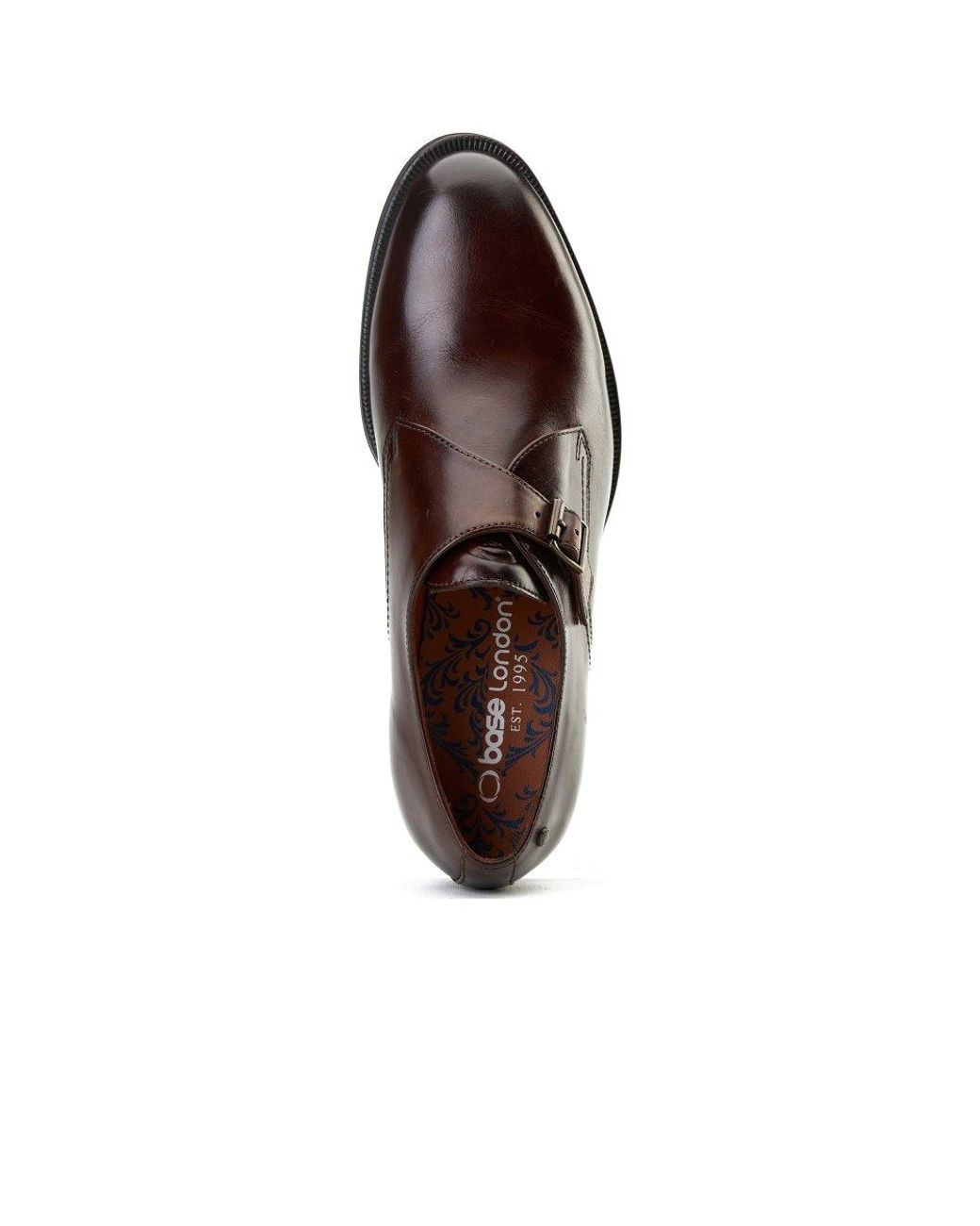 Base London Brown Faraday Single Monk Shoes for men