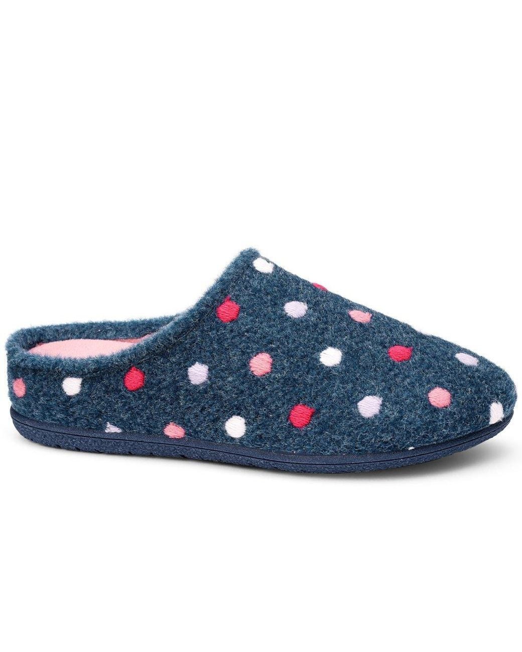 Hotter Blue Dotty Slippers