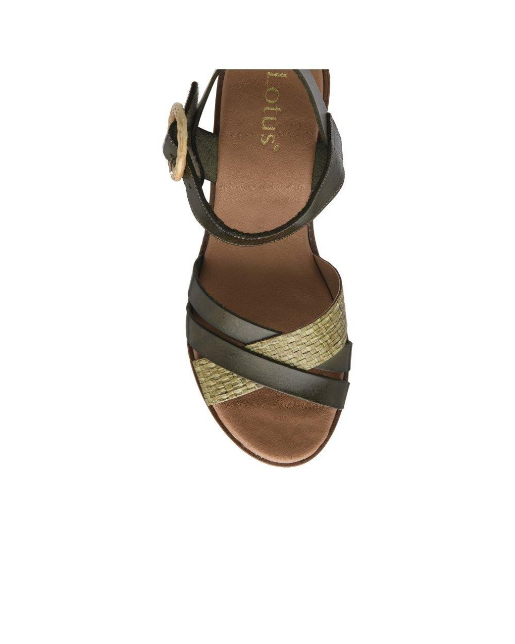 Lotus Green Amalia Wedge Sandals