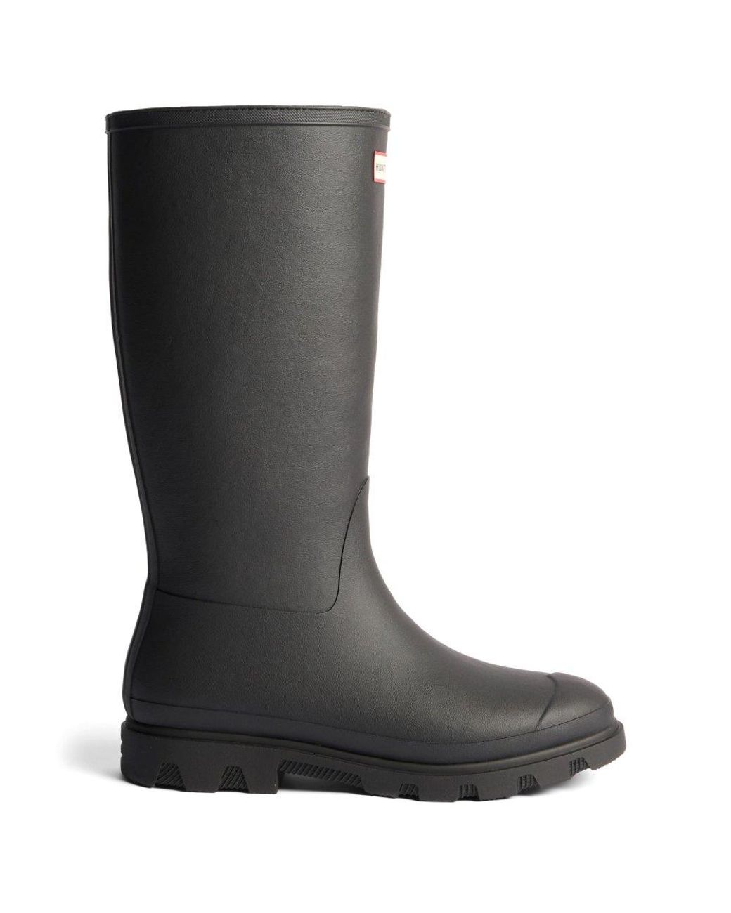 Hunter Black Downpour Tall Insulated Wellingtons for men