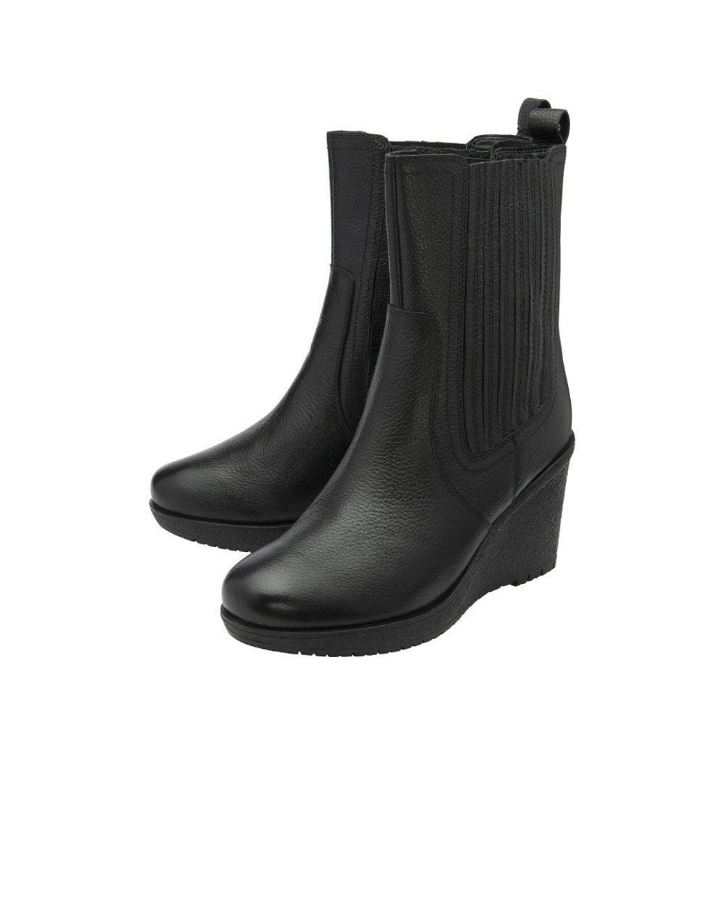Ravel Black Calvay Wedge Heeled Ankle Boots