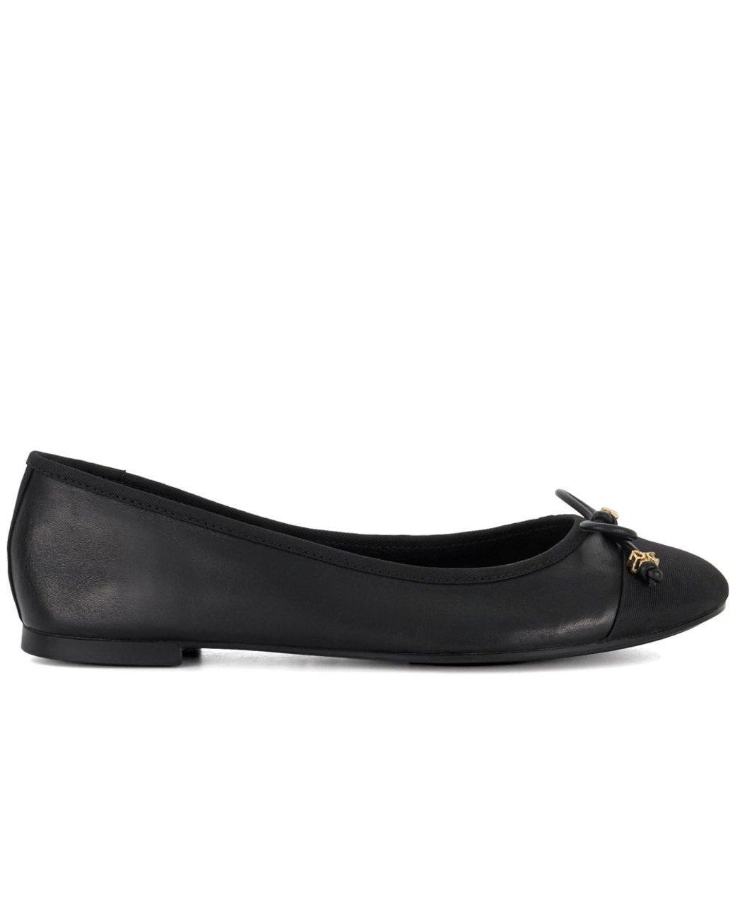 Dune Black Hallo Wide Fit Ballerinas