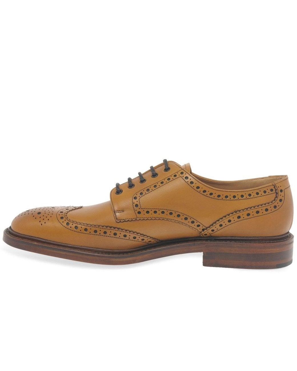 Loake Brown Chester Leather Brogue Shoes for men