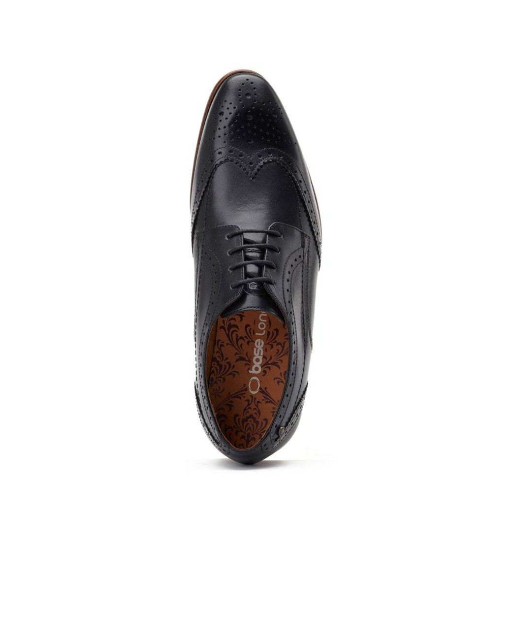 Base London Black Barbera Lace Up Brogues for men