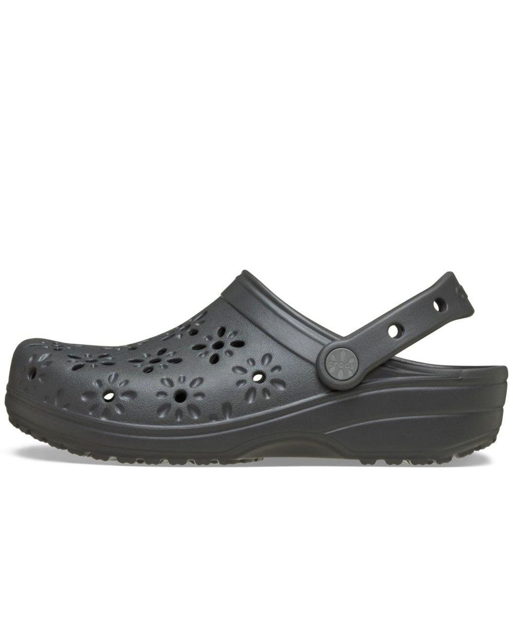 CROCSTM Gray Classic Floral Cut Out Clogs