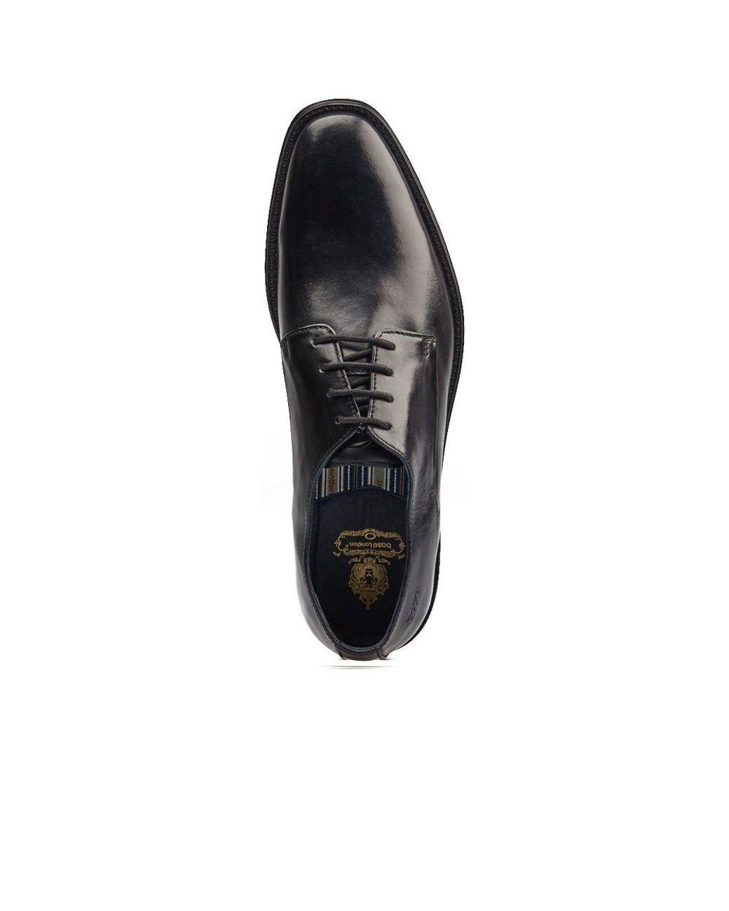Base London Black Marley Plain Toe Derby Shoes for men