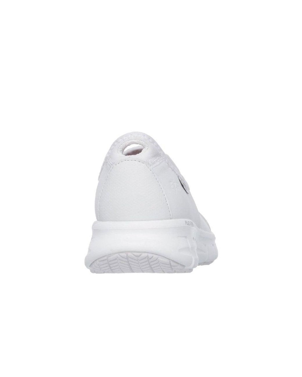 Skechers White Sure Track Slip On Sports Shoes