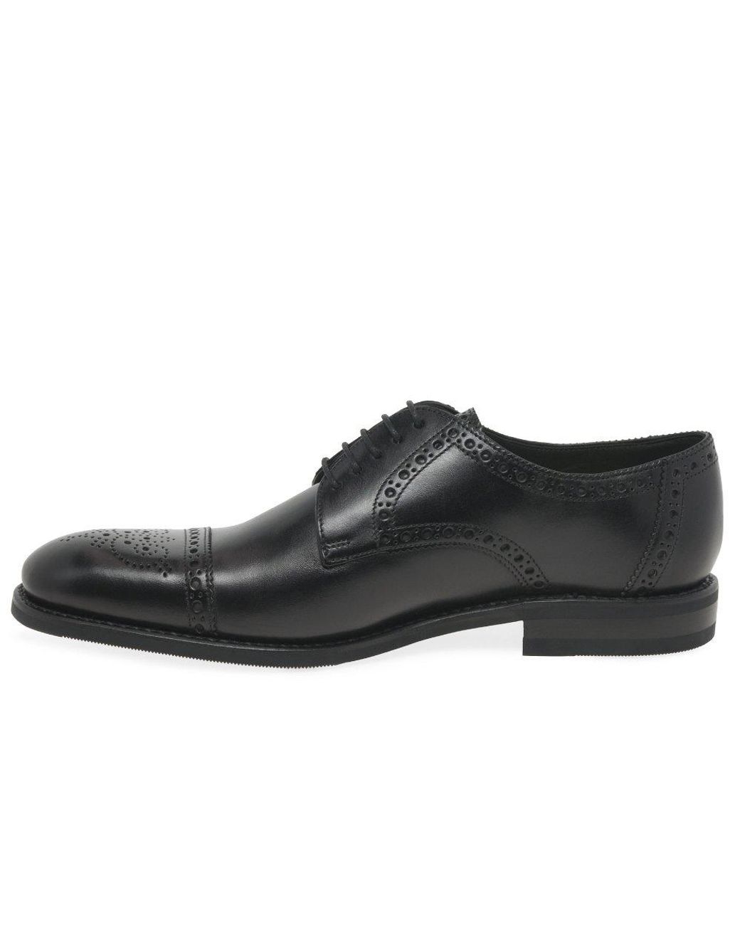 Loake Black Roger Semi Brogues for men